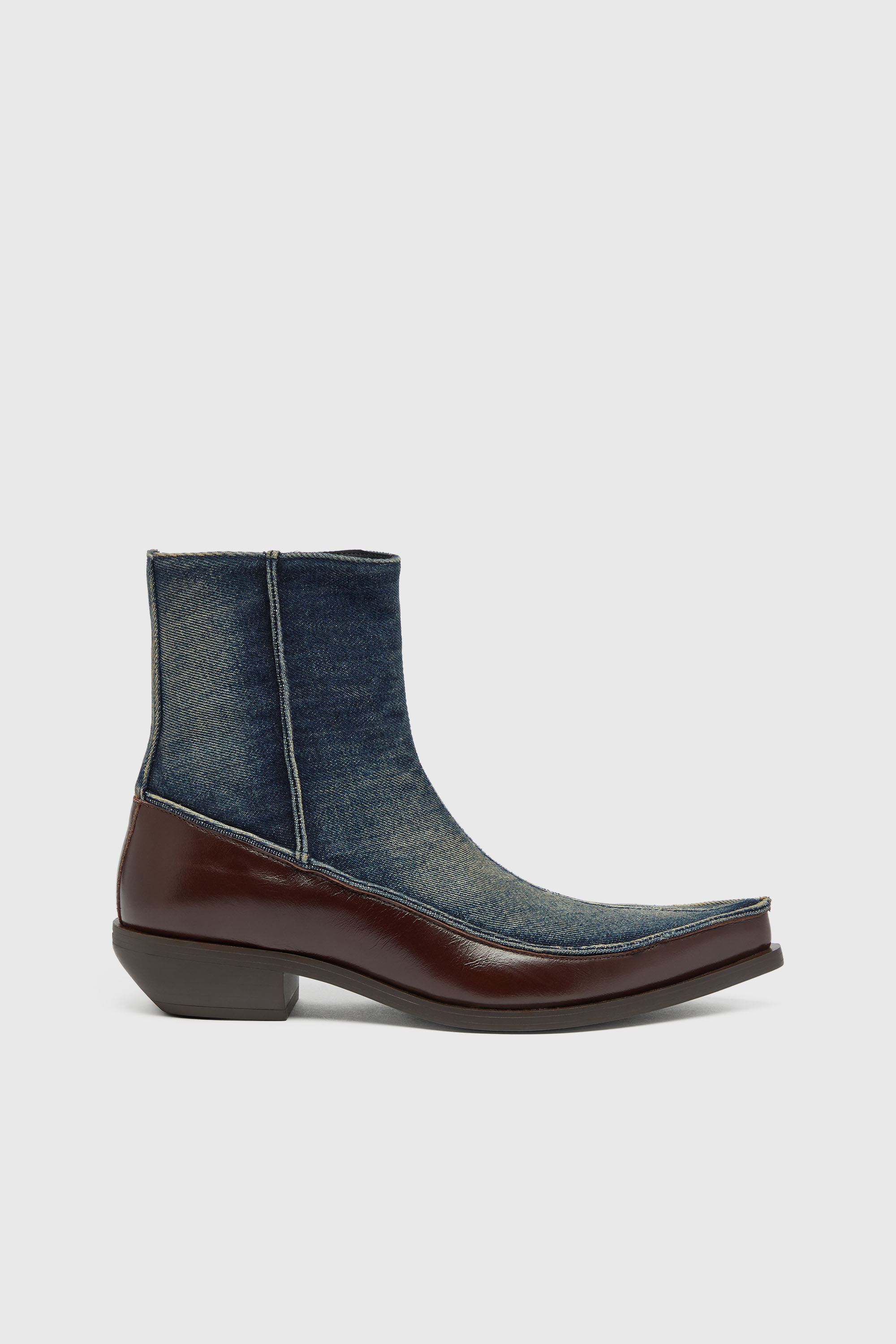 Diesel - D-FRIDO-30-TR, Herren D-Frido-Westliche Stiefeletten aus Leder und Denim in null - 1
