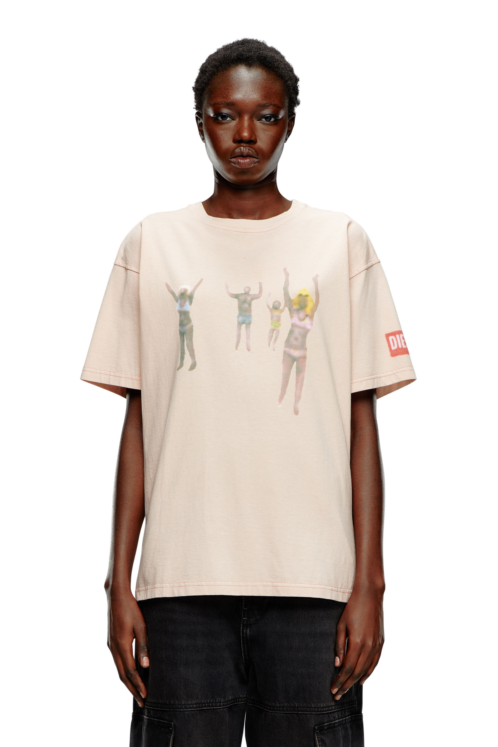 Diesel - T-BUXT-N8, Damen T-Shirt mit Airbrush-Body-Prints in Gesichtspuder - 2