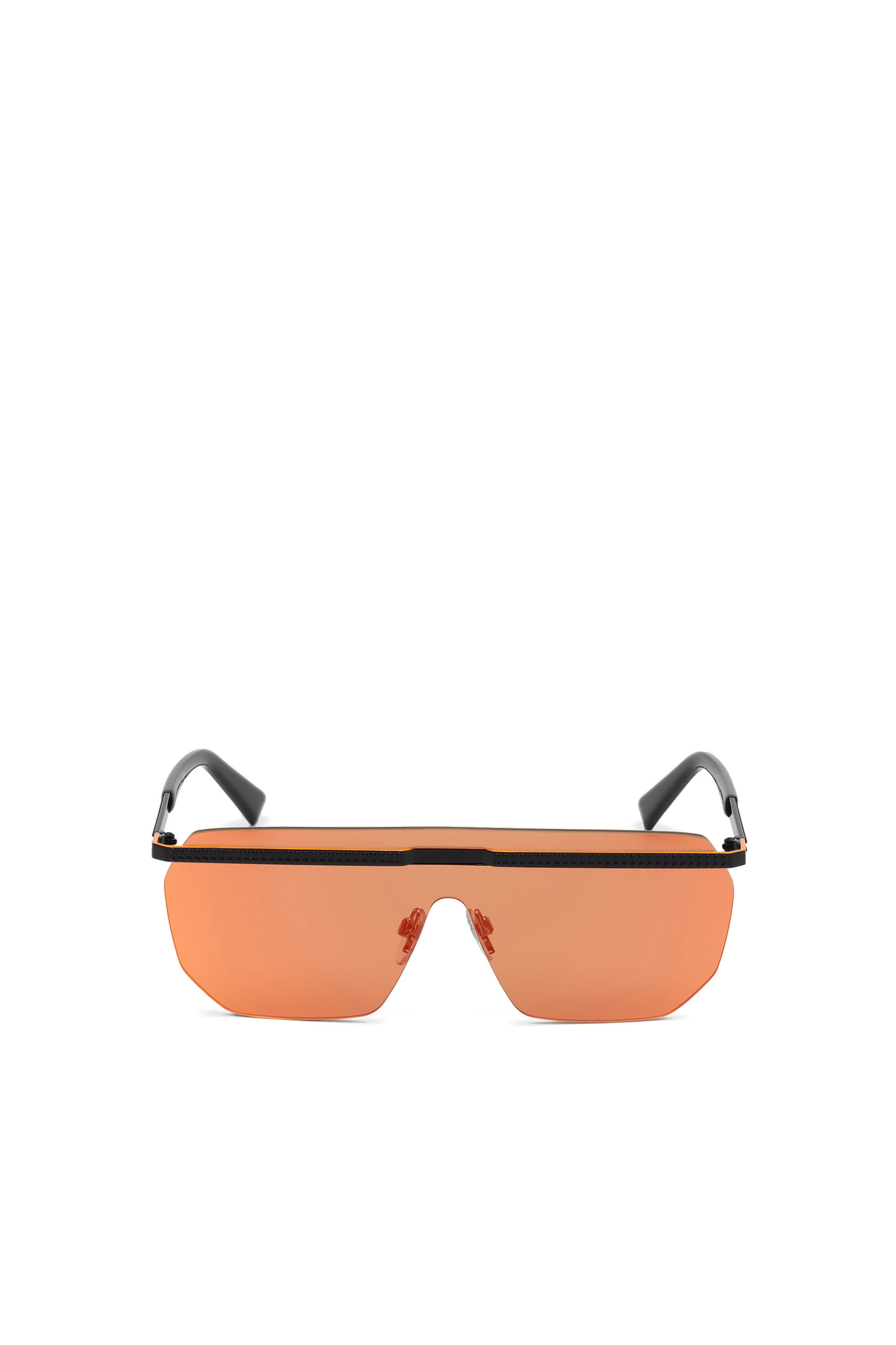 Diesel - DL0259, Unisex Unisex-Brille im umlaufenden Design mit Gläsern aus grob geschnittenem Nylon in Orange/Schwarz - 1