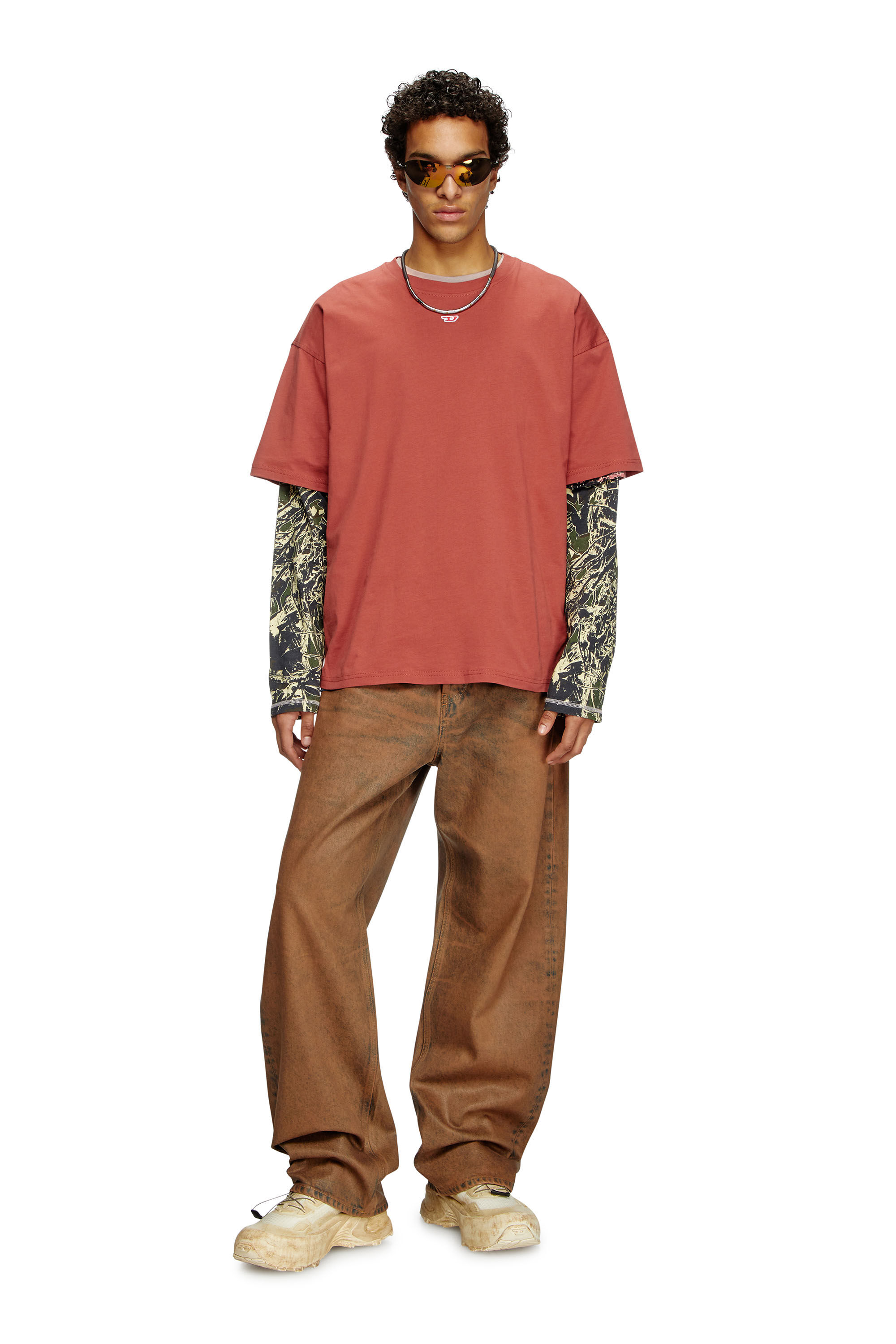 Diesel - T-BOXT-D, Unisex T-Shirt mit gesticktem D-Patch in Rot - 1