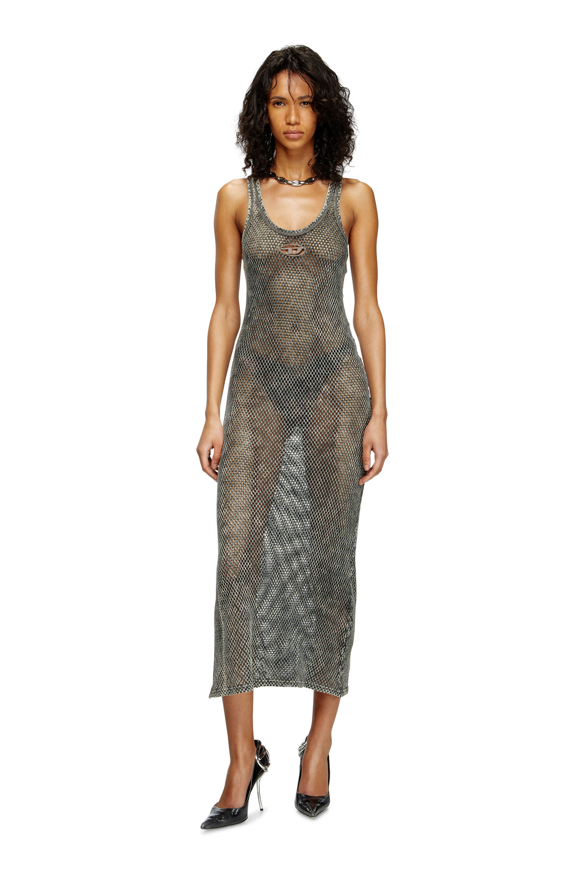 Diesel - MAEVE-UTLT, Damen Strand-Cover-up aus Mesh in Braun - 1