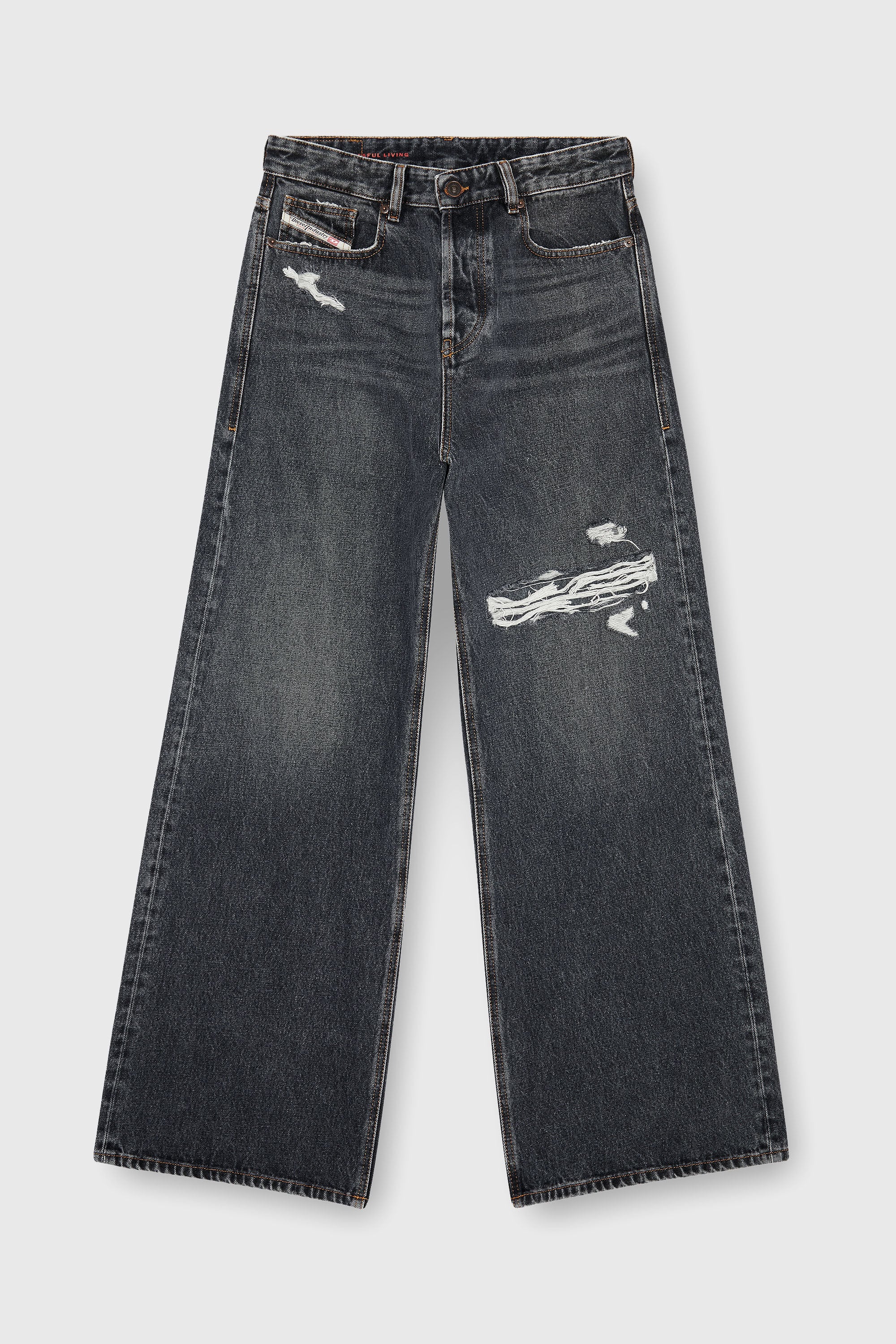 Diesel - Unisex Relaxed Jeans 1996 D-Sire 007F6, Schwarz/Dunkelgrau - 8