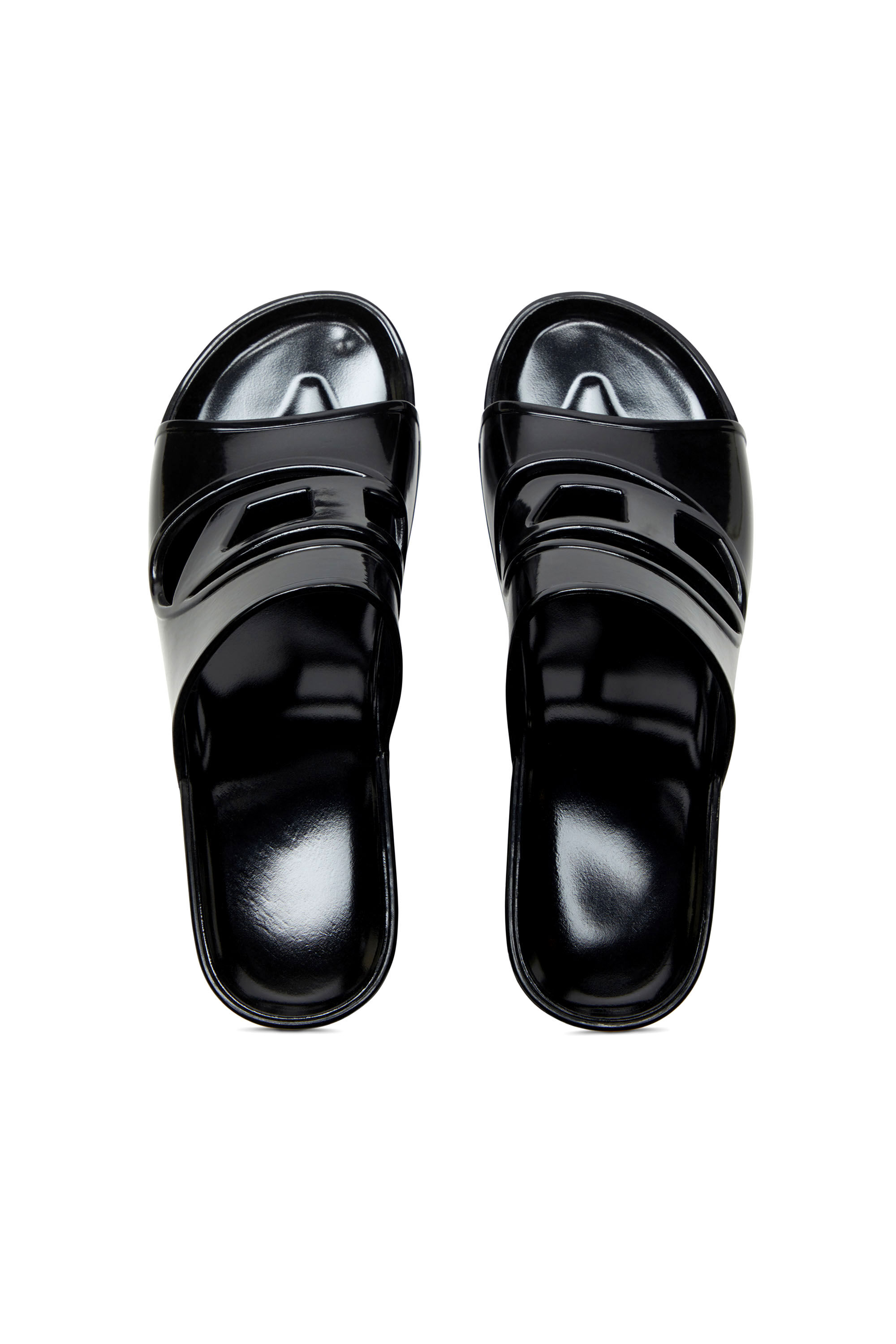 Diesel - SA-BONNIE, Damen Sa-Bonnie-Pantoletten aus Gummi mit Absatz und ausgeschnittenem Logo in Schwarz - 4