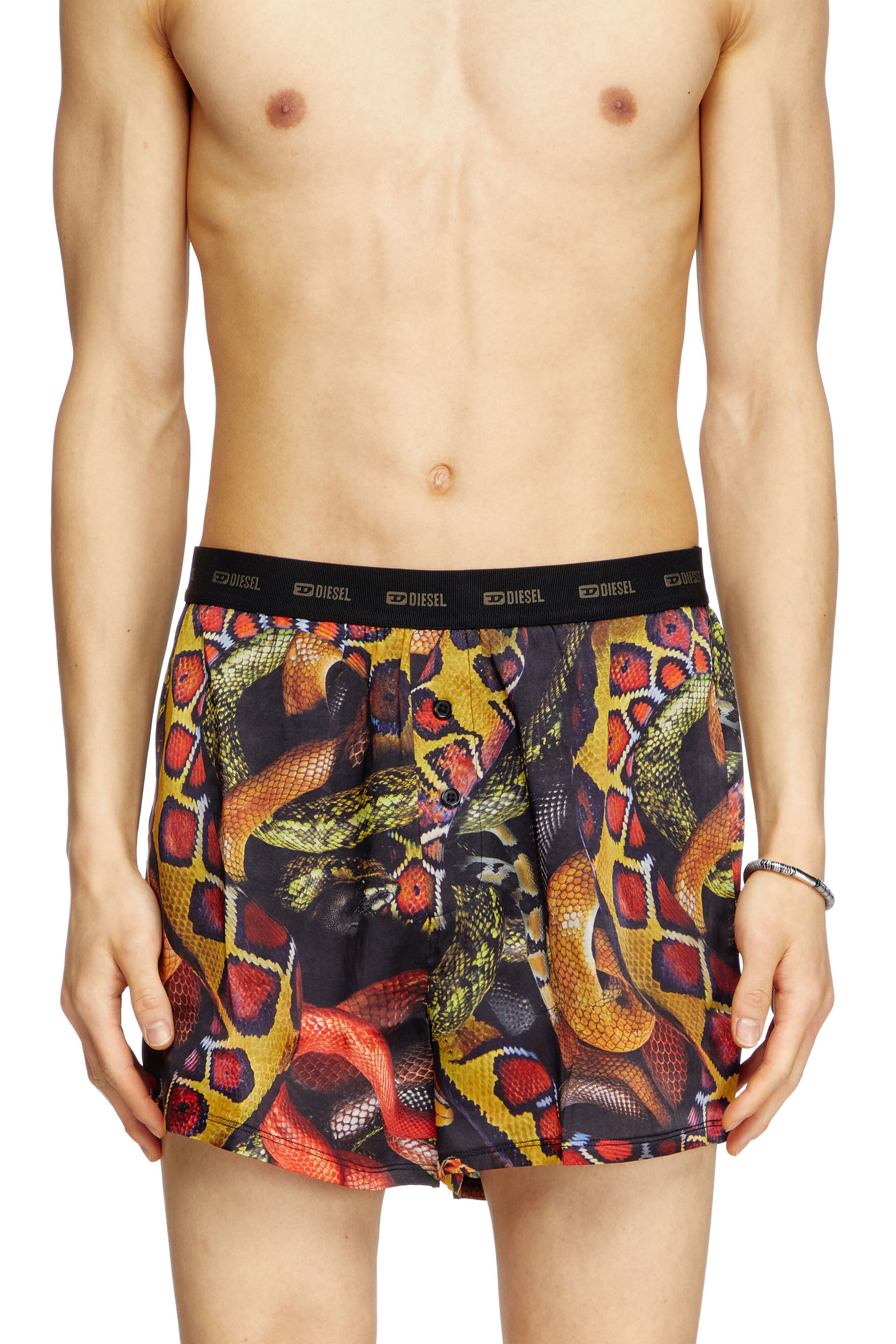 Diesel - STARK-UTLT-SNAKE, Herren Boxershorts aus Satin mit Schlangen-Print in Bunt - 3