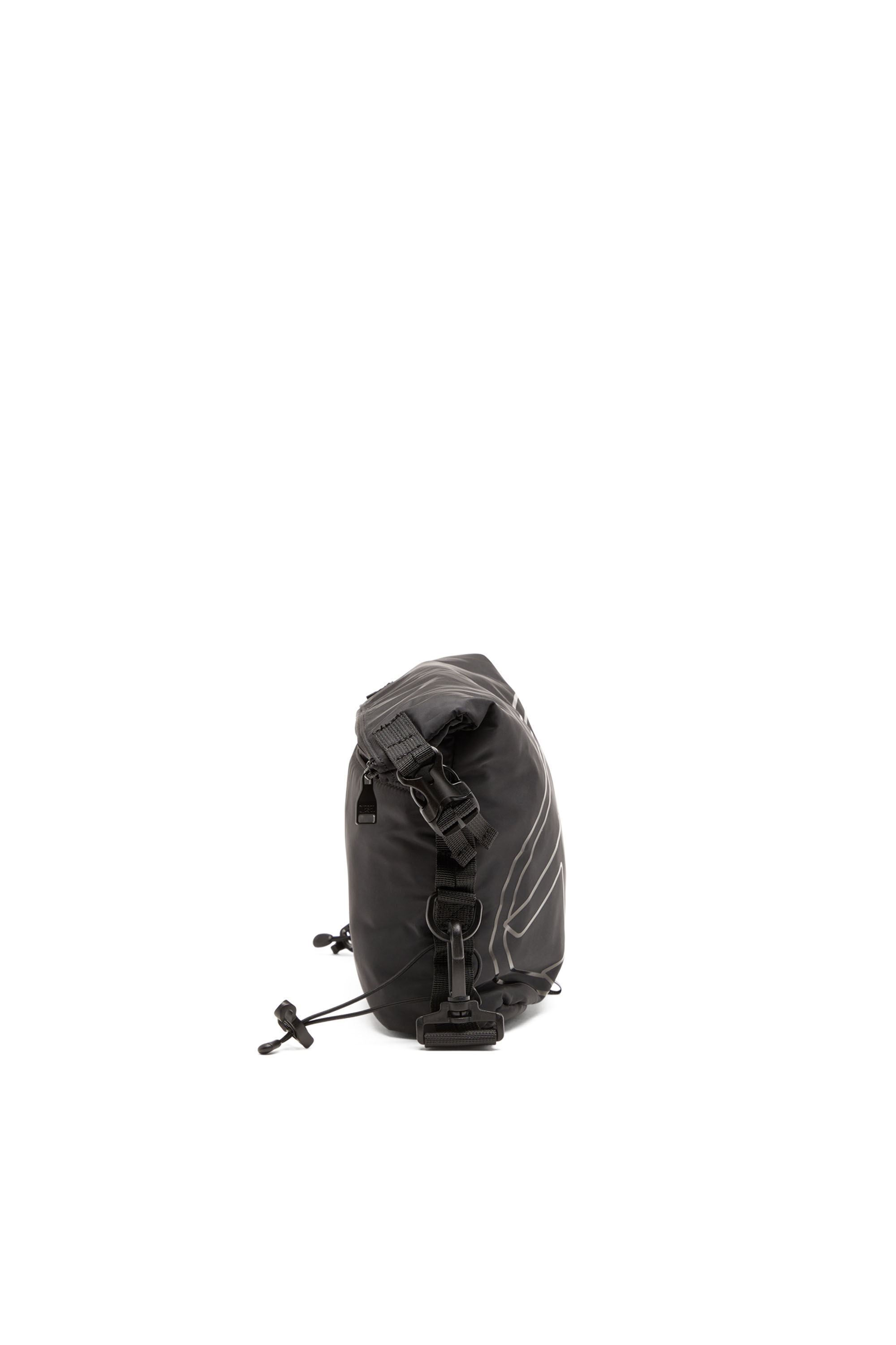 Diesel - DRAPE CROSSBODY, Herren Drape-Crossbody-Tasche aus Nylon mit Oval D-Print in Schwarz - Image 4