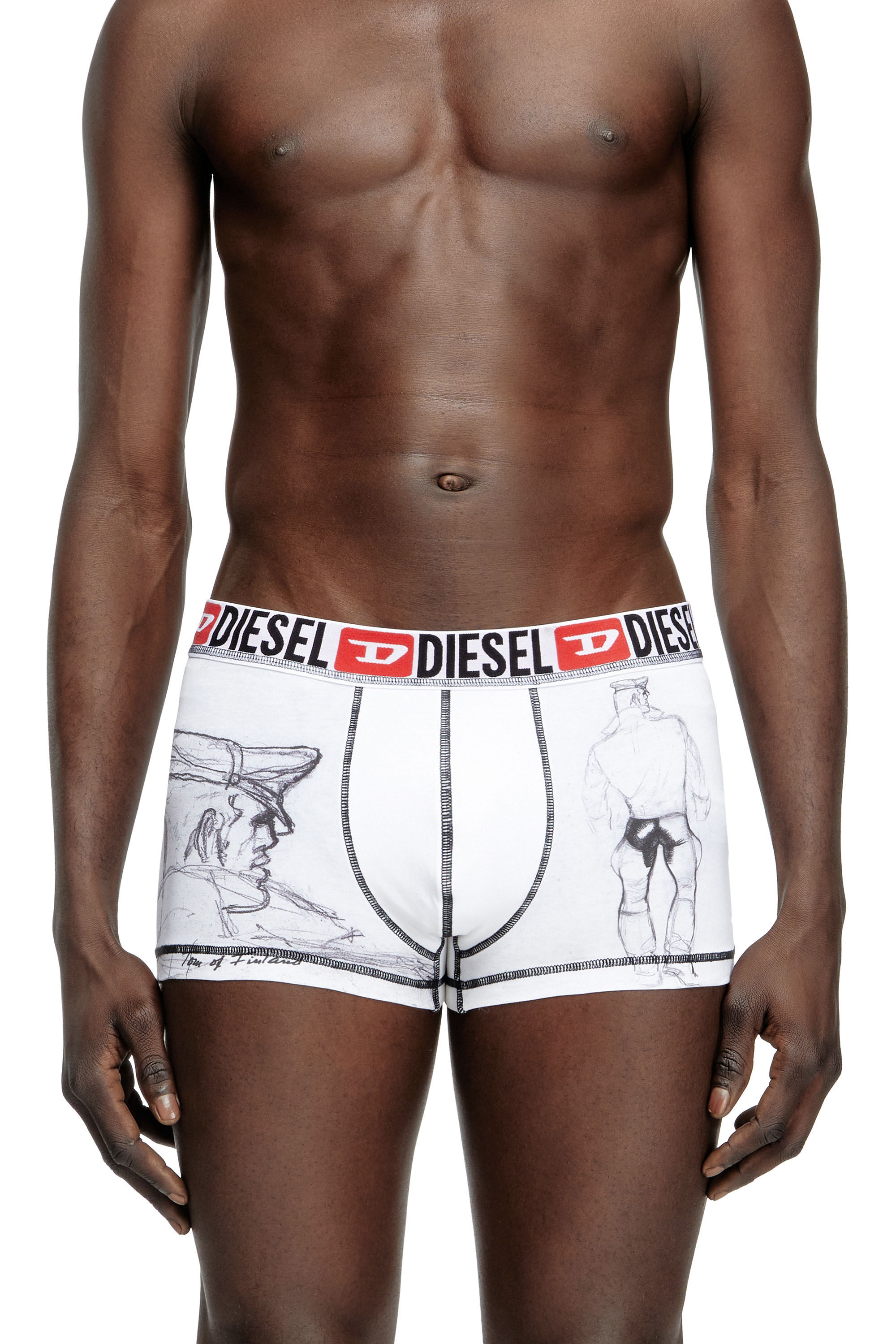 Diesel - PR-DAMIEN, Herren Boxershorts mit Skizzeneffekt-Print in Weiß - 3