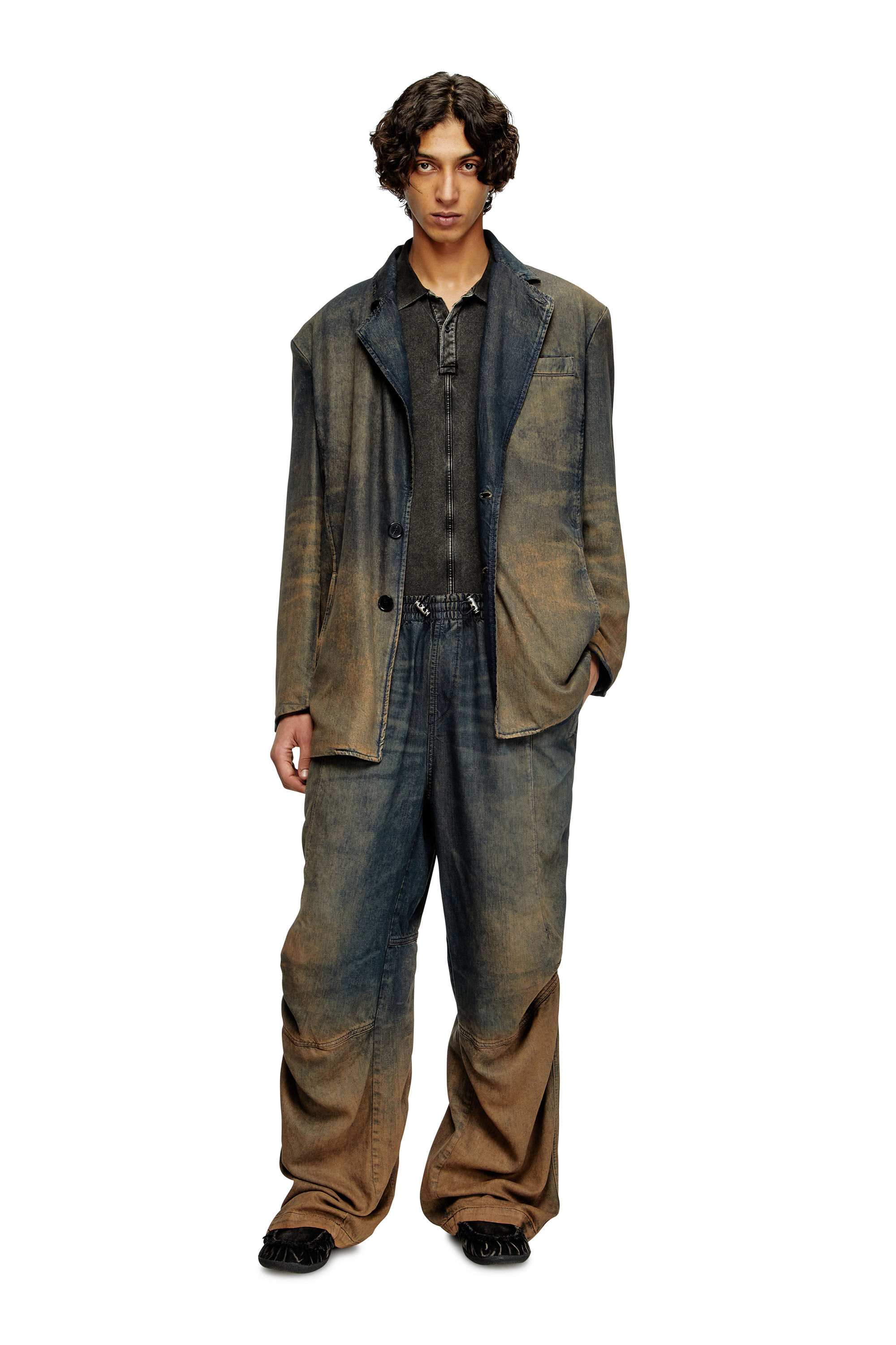 Diesel - D-REG-S, Unisex Blazer aus nuanciert fließendem Denim in Dunkelblau - 1