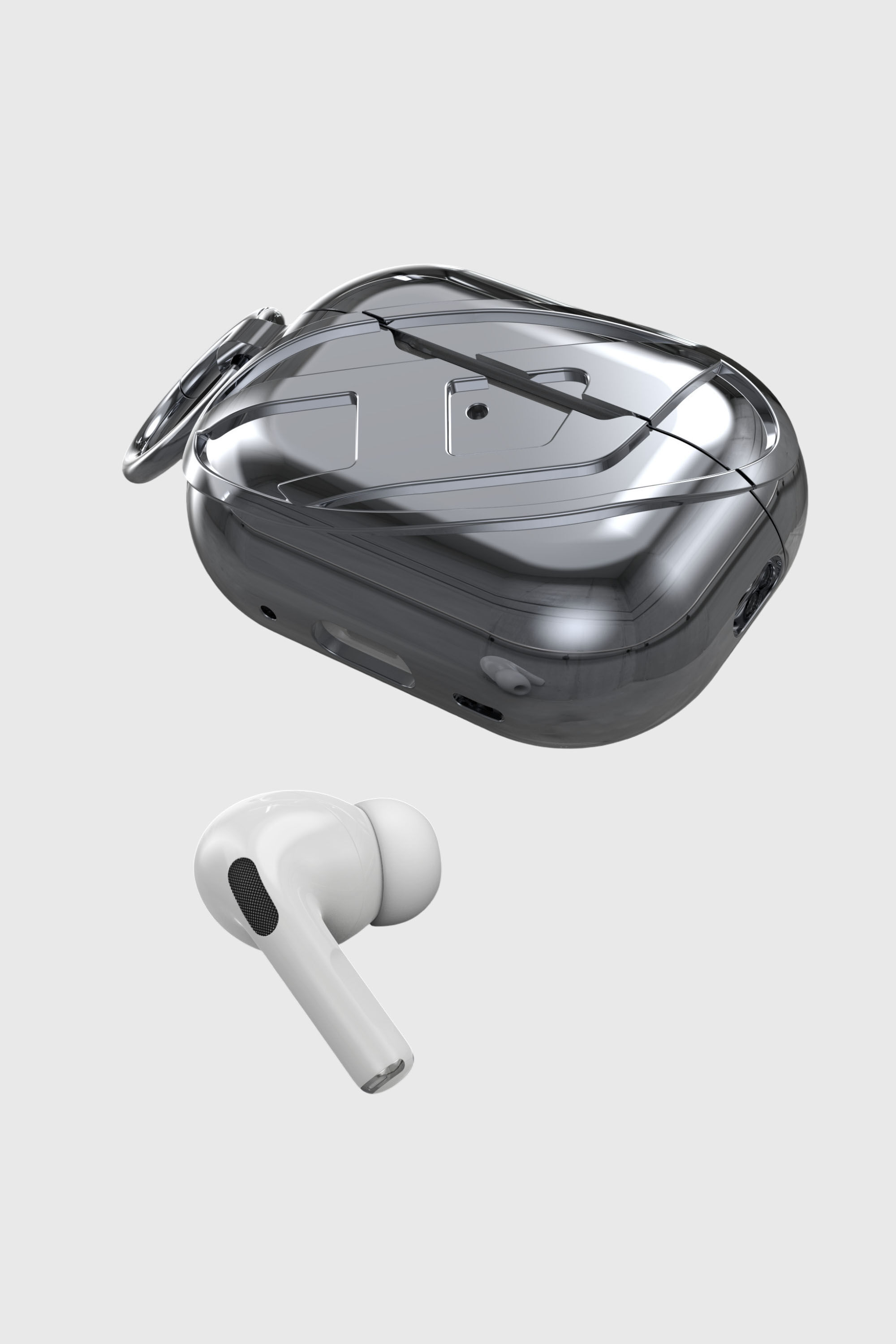 Diesel - 60274 MOULDED CASE, Unisex AirPods H&uuml;lle AirPods Pro / Pro 2 in Grau - 4