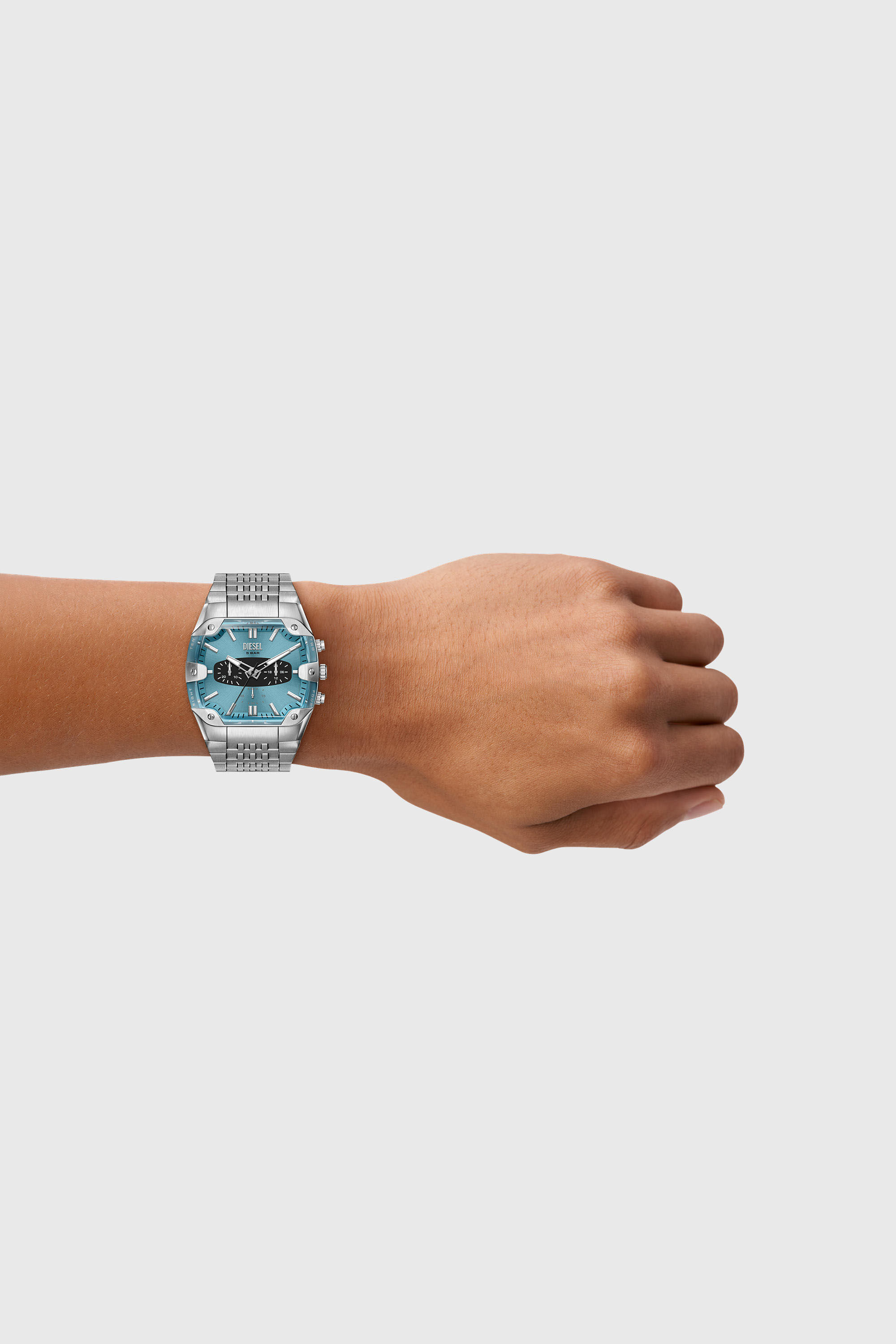 Diesel - DZ4725 WATCH, Herren Spiked Cushion Uhr aus Edelstahl in Silber - 5