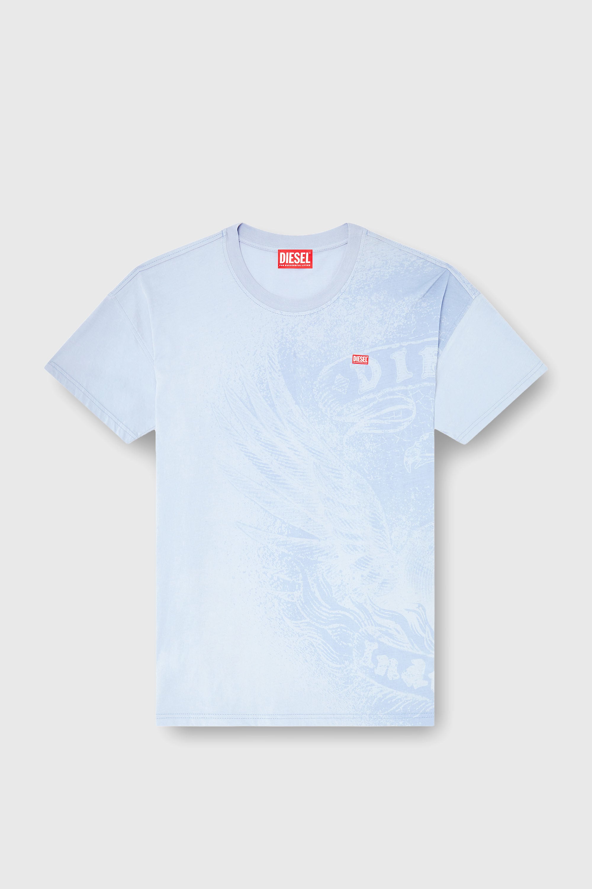 Diesel - T-BOXT-AA3, Herren Locker geschnittenes T-Shirt mit Pigmentdruck in Hellblau - 2