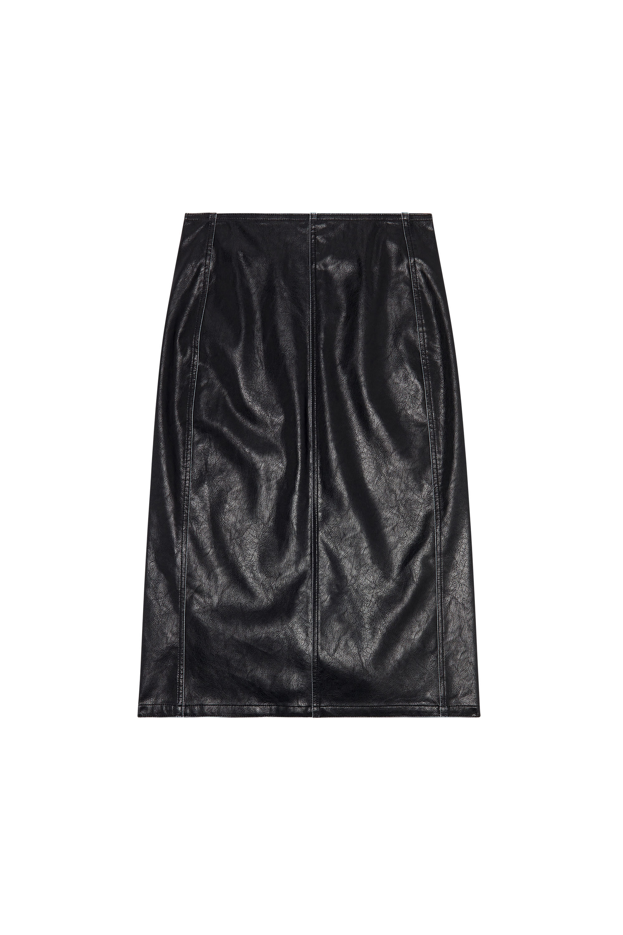 Diesel - O-TATEN, Woman Midi skirt in supple technical fabric in Black - Image 2