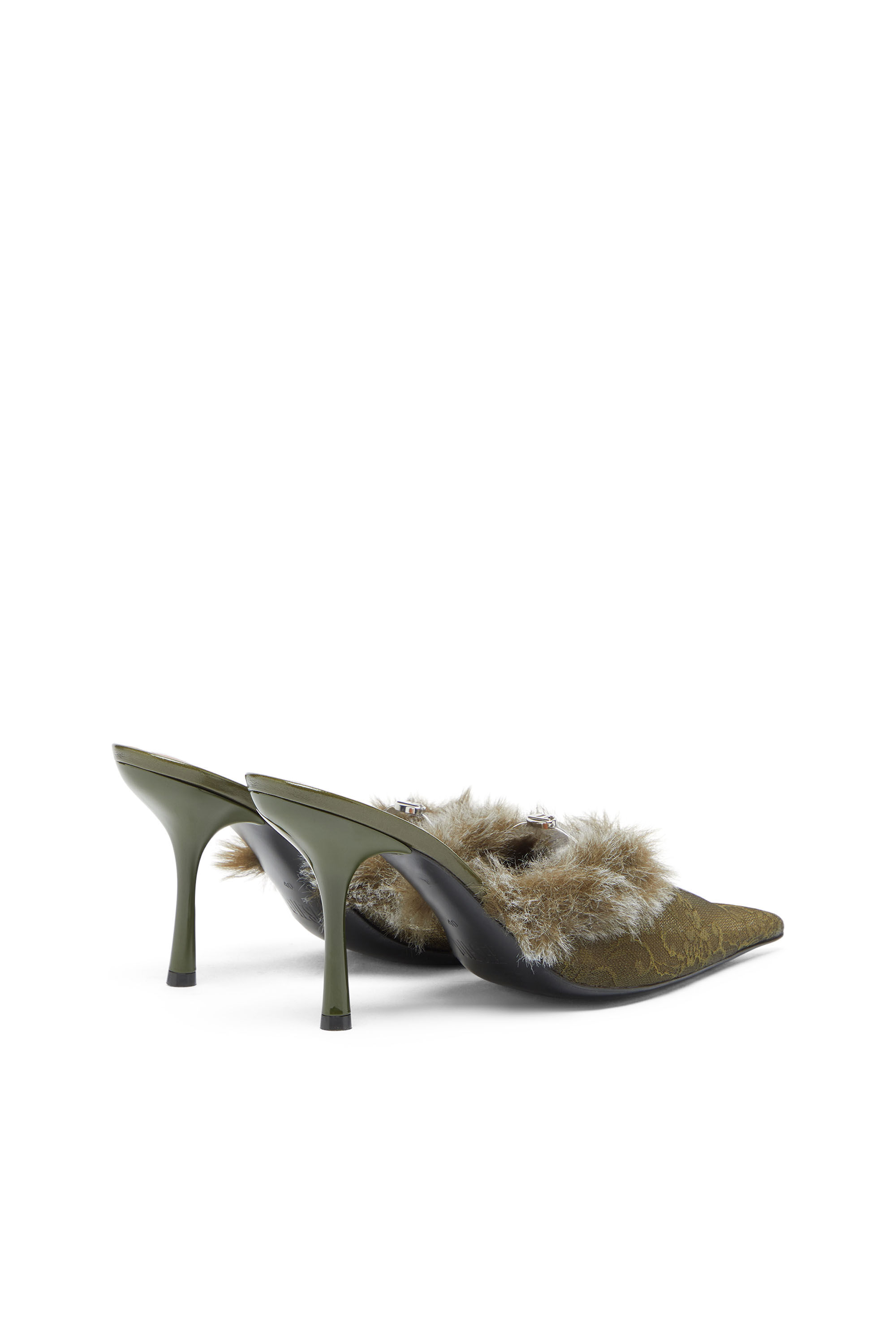 Diesel - D-JEWELS  MULE FUR 90, Damen D-Ten&Half - Mules aus Nylon mit flauschigem Besatz in null - 3