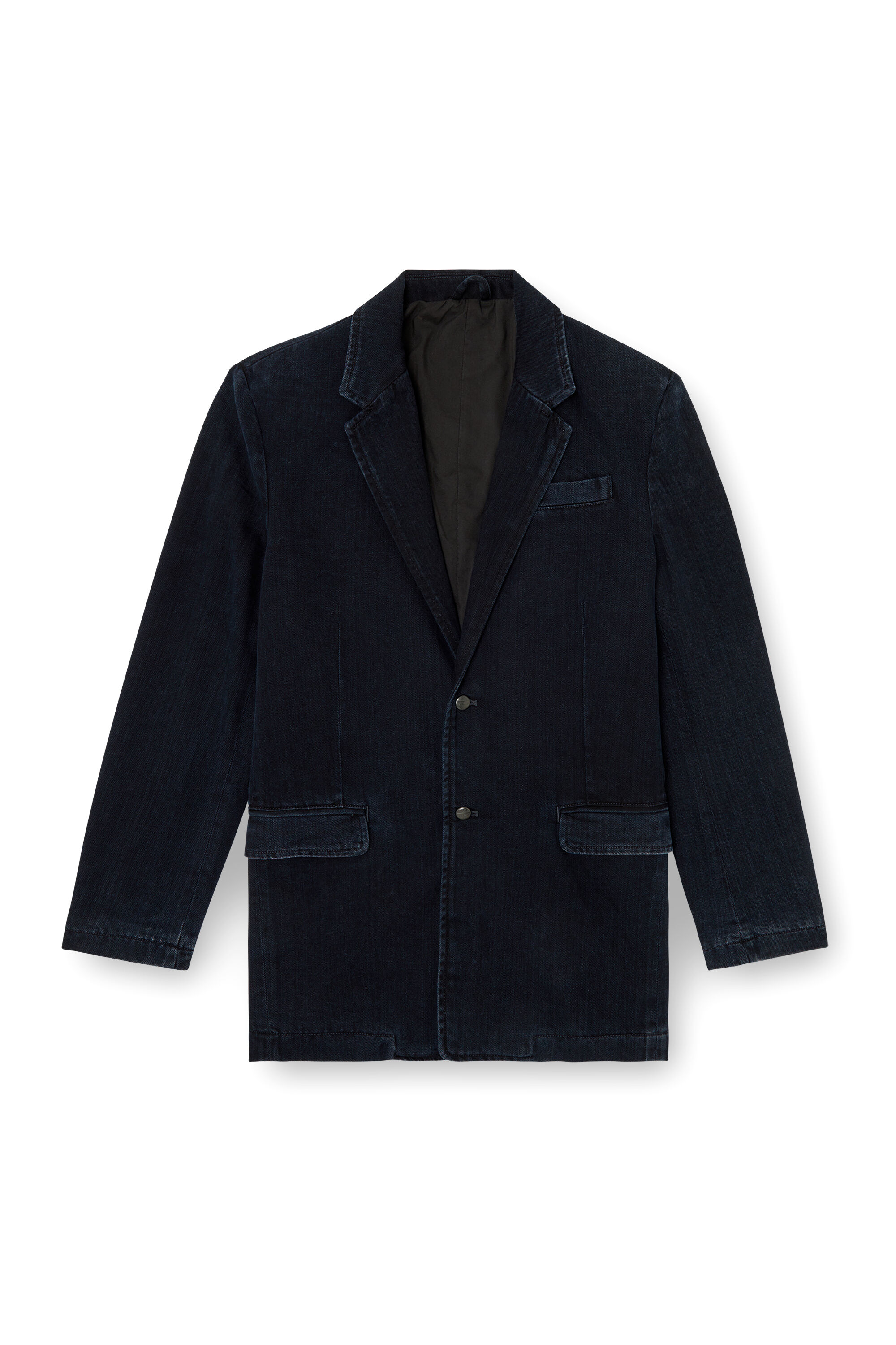 Diesel - D-REGER-D, Unisex Blazer aus Denim mit Schlieren in Dunkelblau - 2