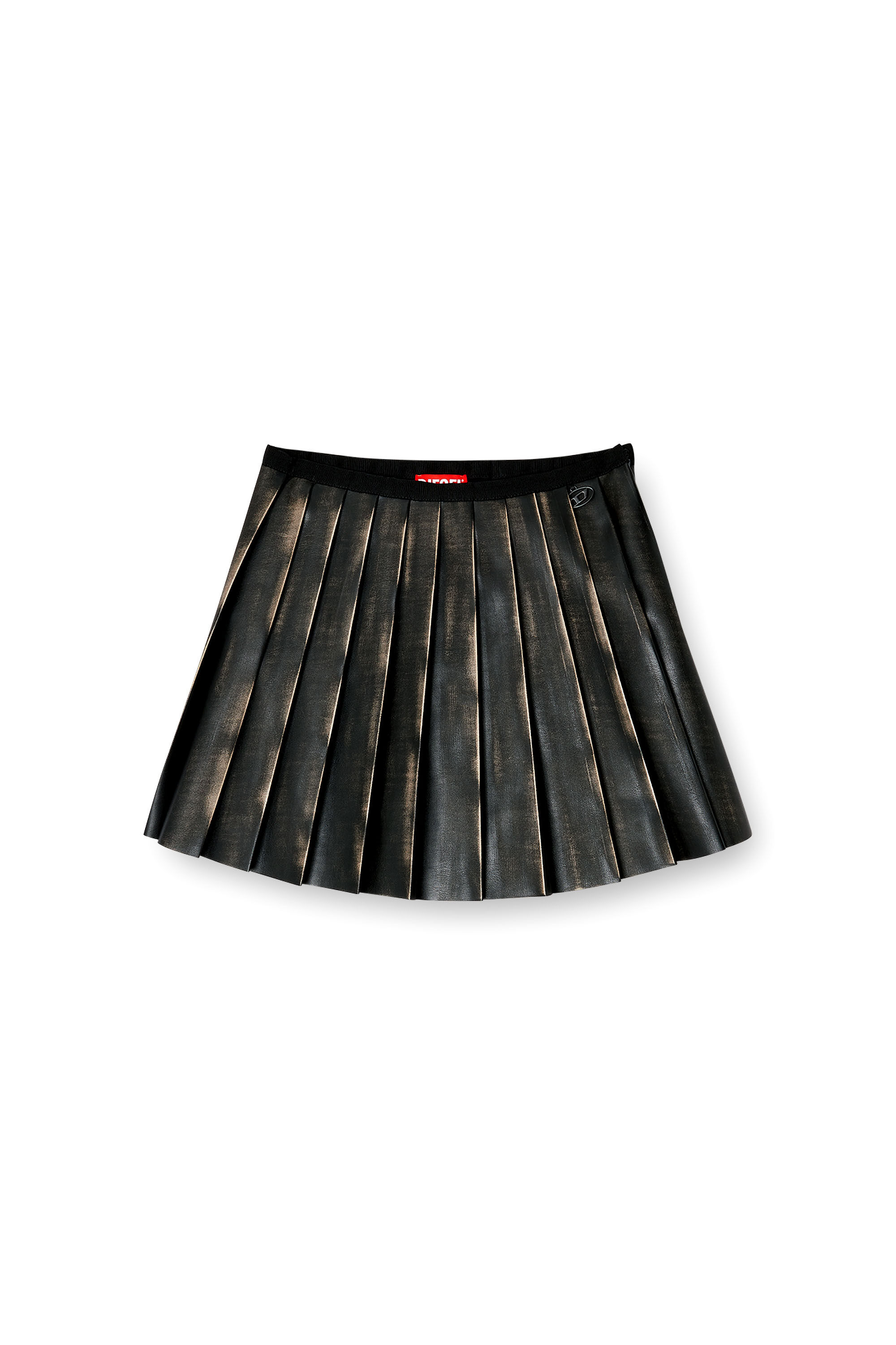 Diesel - O-SAKA-MINI, Woman's Short pleated skirt with distressed effect in Brown - 2