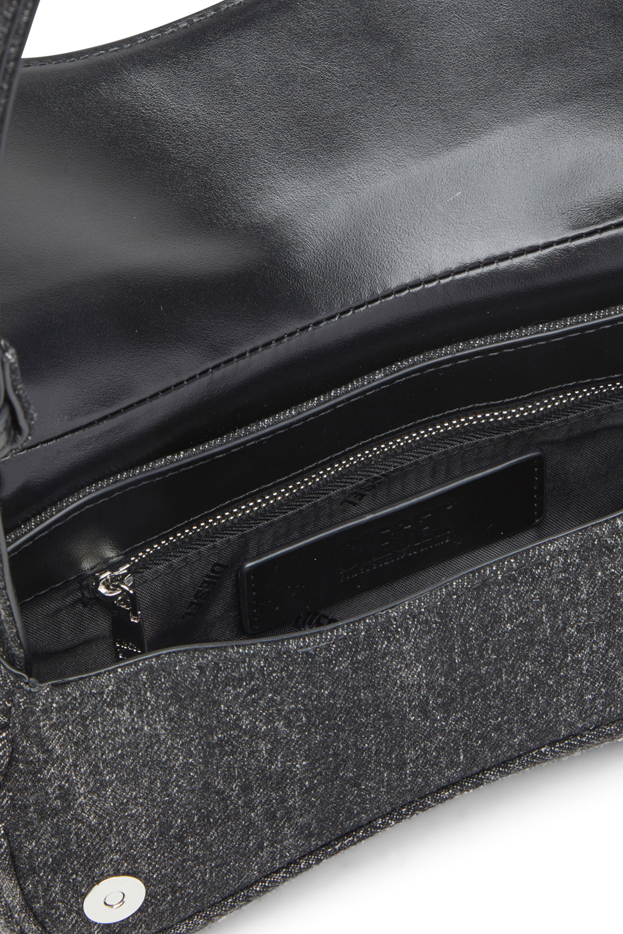 Diesel - PLAY CLUTCH, Damen Play-Clutch aus Strass-Denim in Schwarz - 2