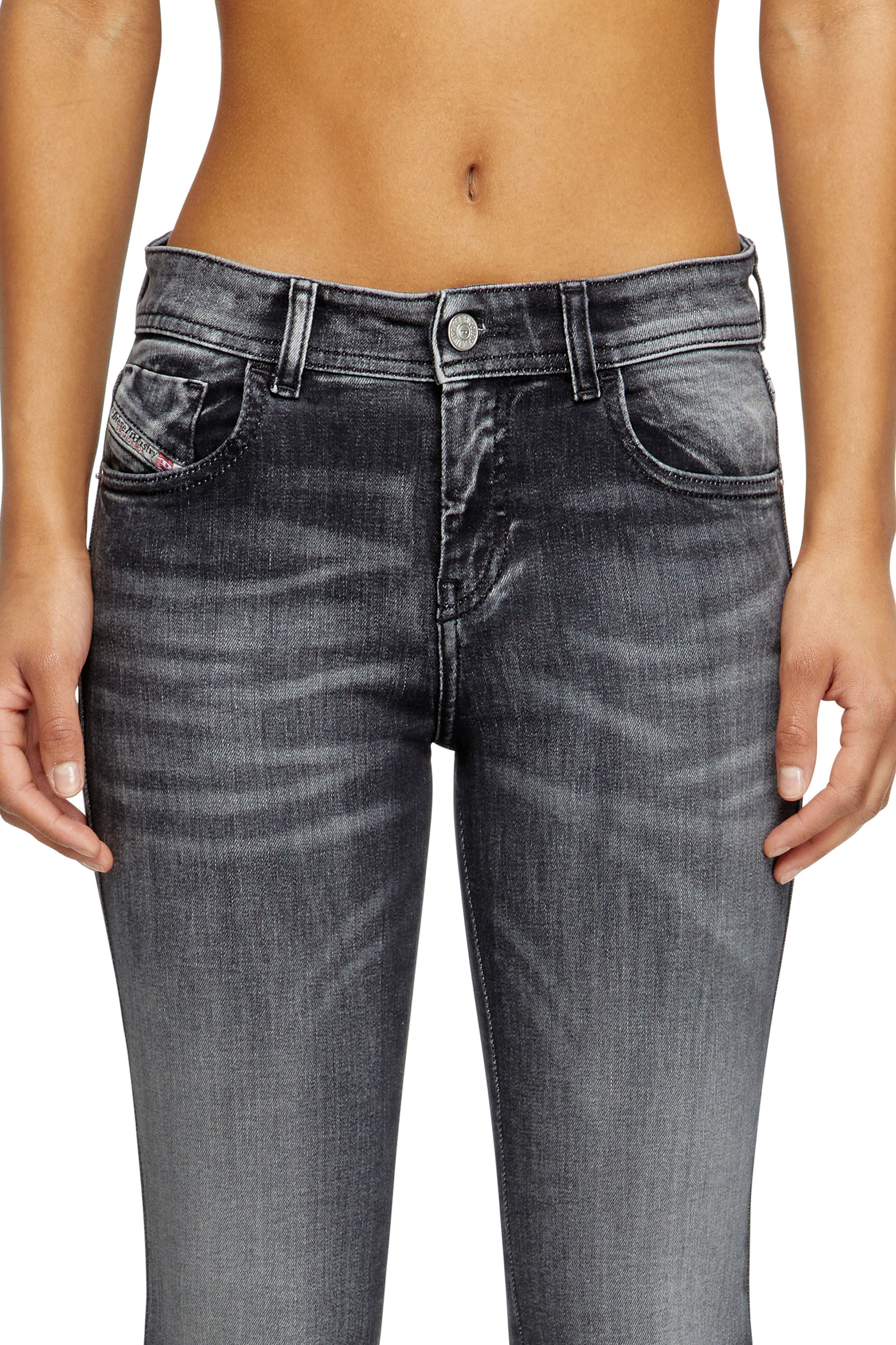 Diesel - Damen Skinny Jeans 2017 Slandy 09K97, Schwarz/Dunkelgrau - 5