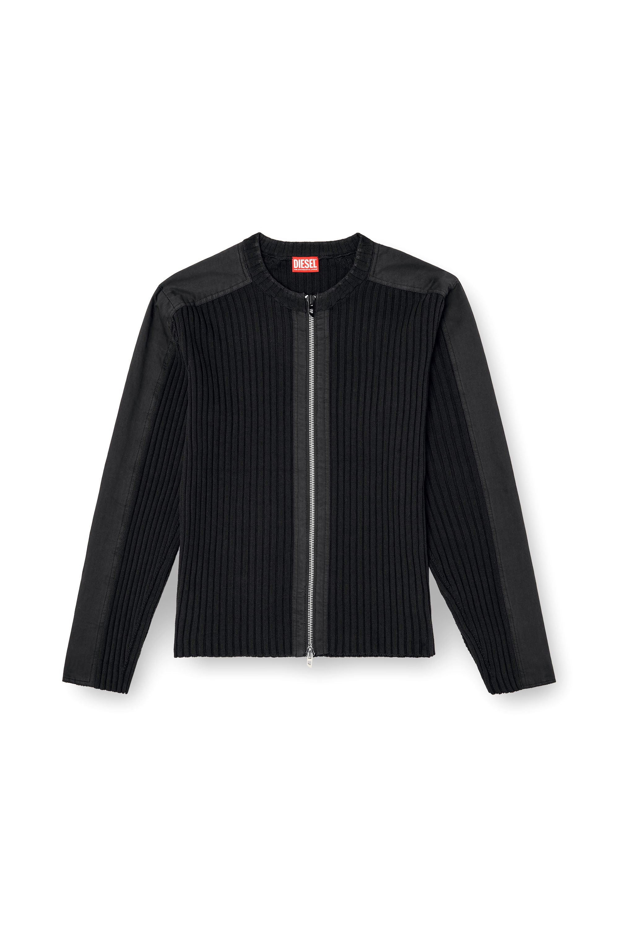 Diesel - K-MATTY, Herren Rei&szlig;verschluss-Cardigan mit Utility-Eins&auml;tzen in Schwarz - 2