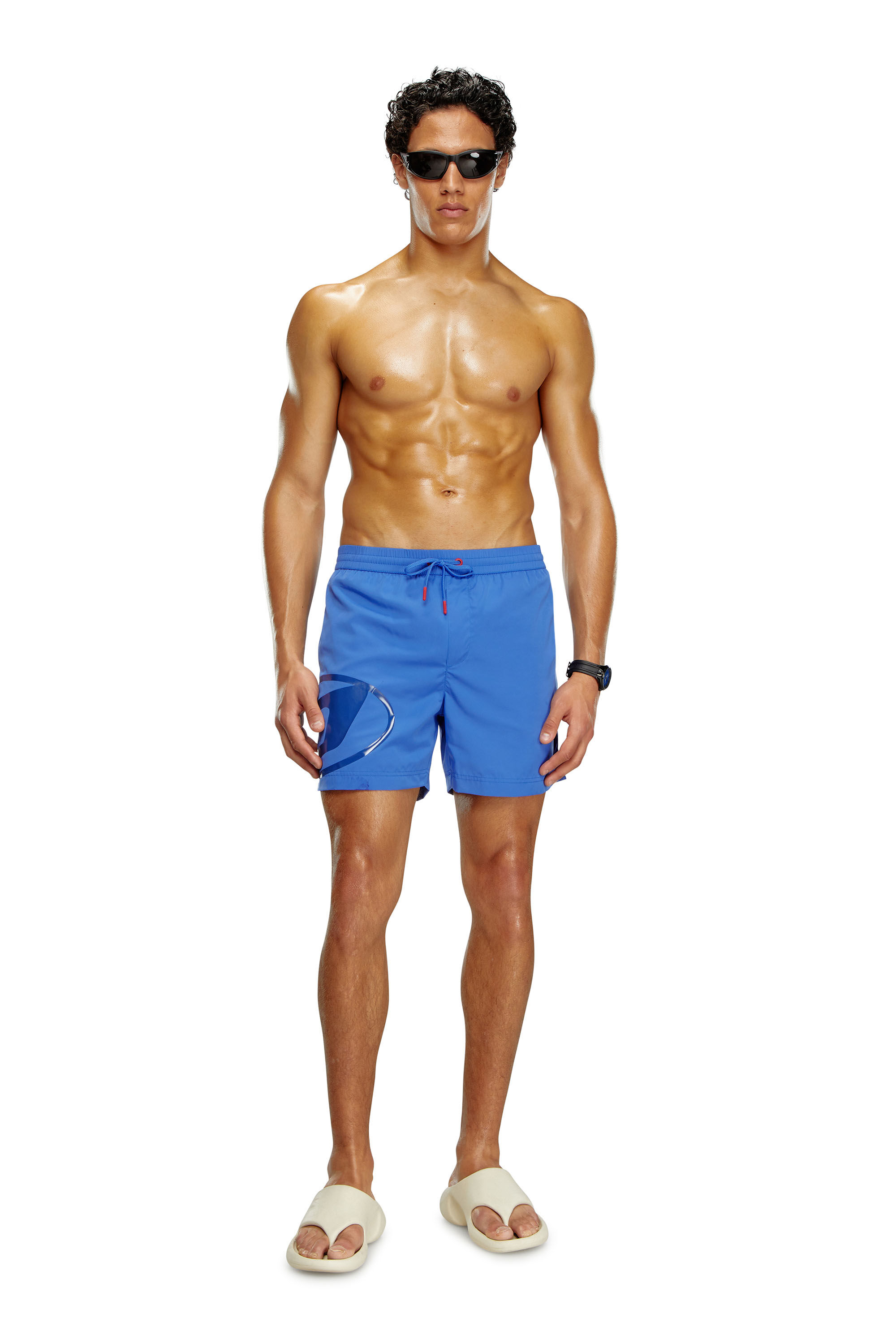Diesel - BMBX-RIO-41, Man Swim shorts with shiny Oval D logo in Blue - Image 2