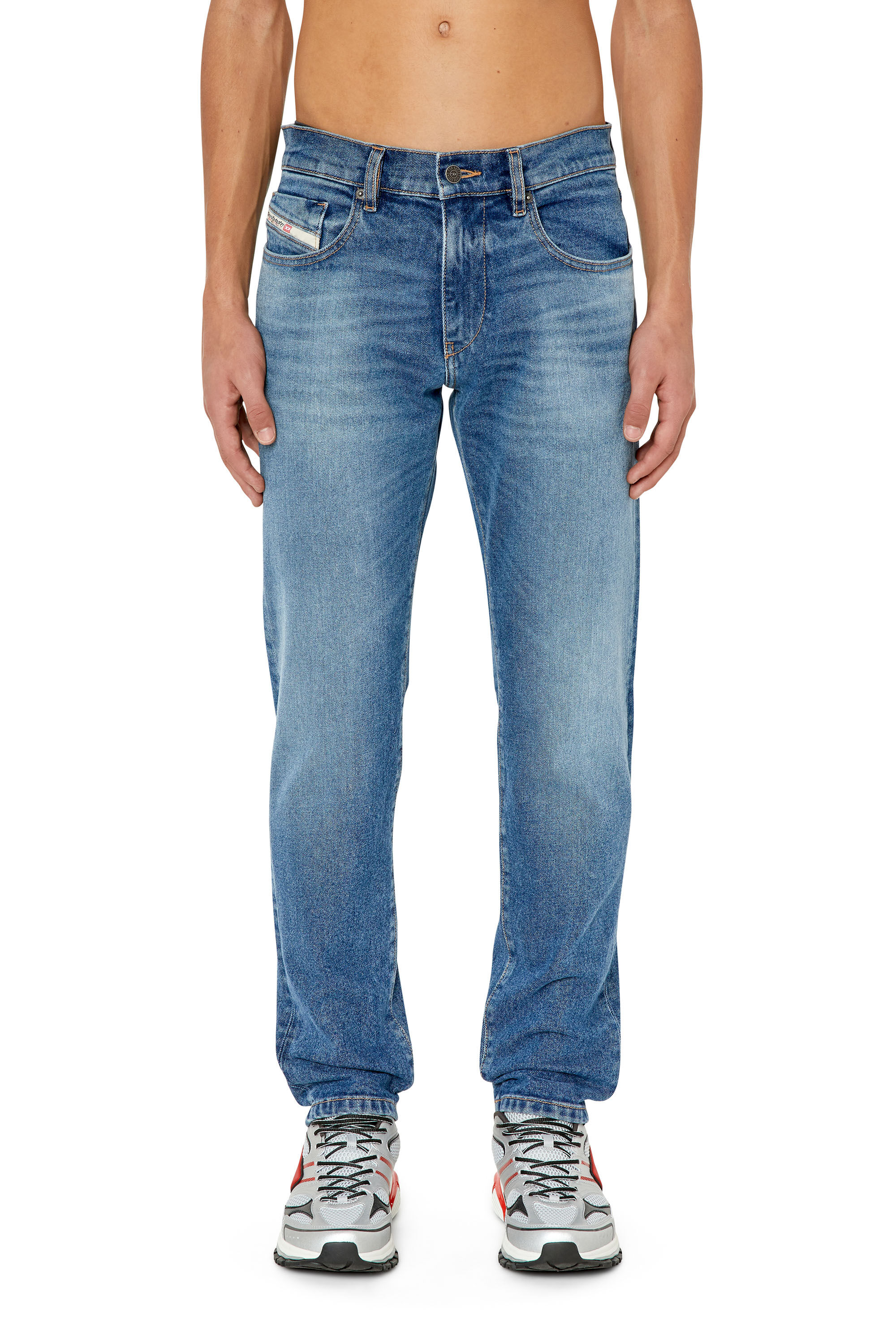 Diesel - 2019 D-Strukt 0NFAJ Slim Jeans, Mittelblau - Image 3