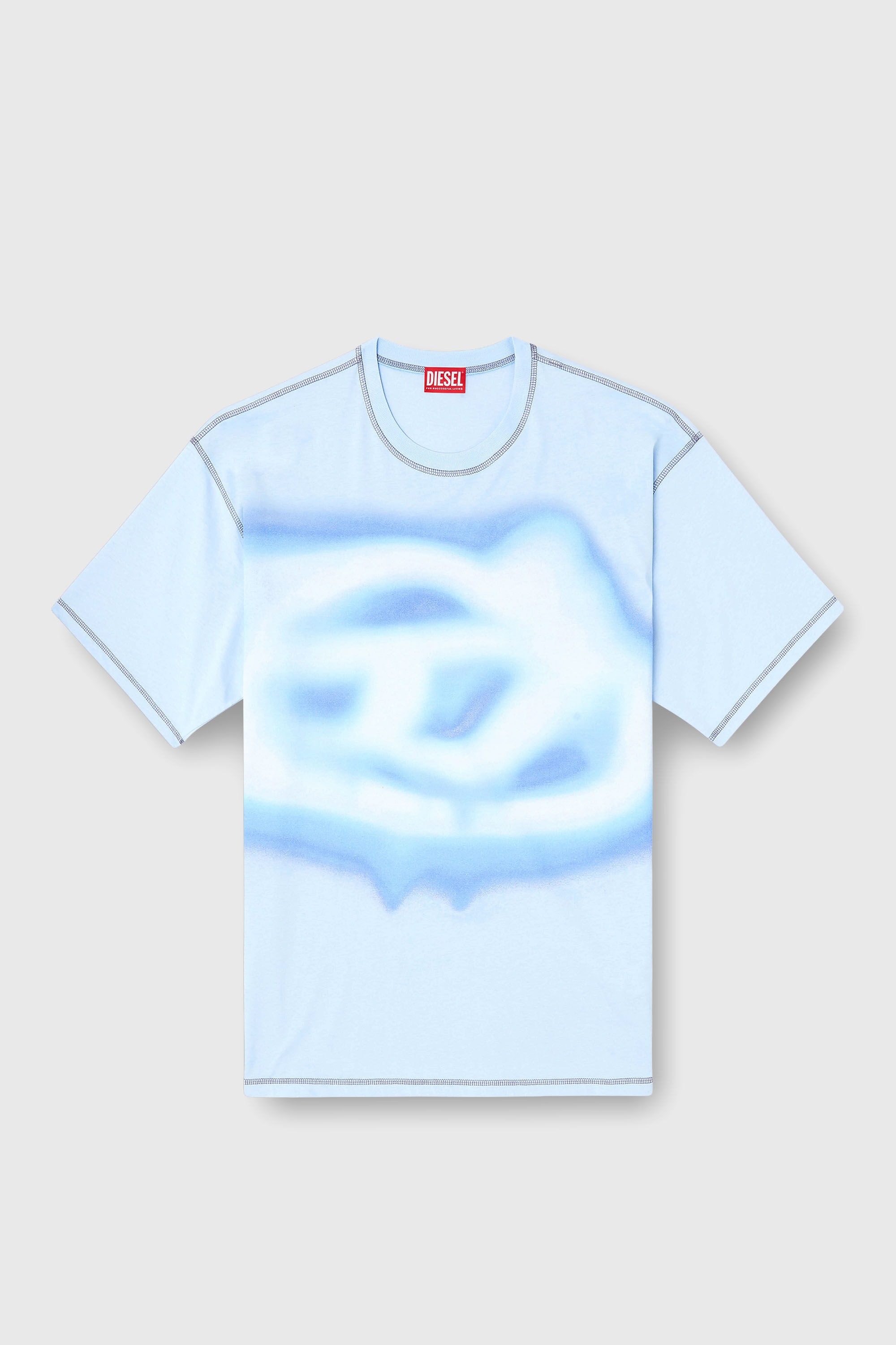 Diesel - T-BOXT-V11, Herren Lockeres T-Shirt mit Wasser-Effekt-Print in Hellblau - 2