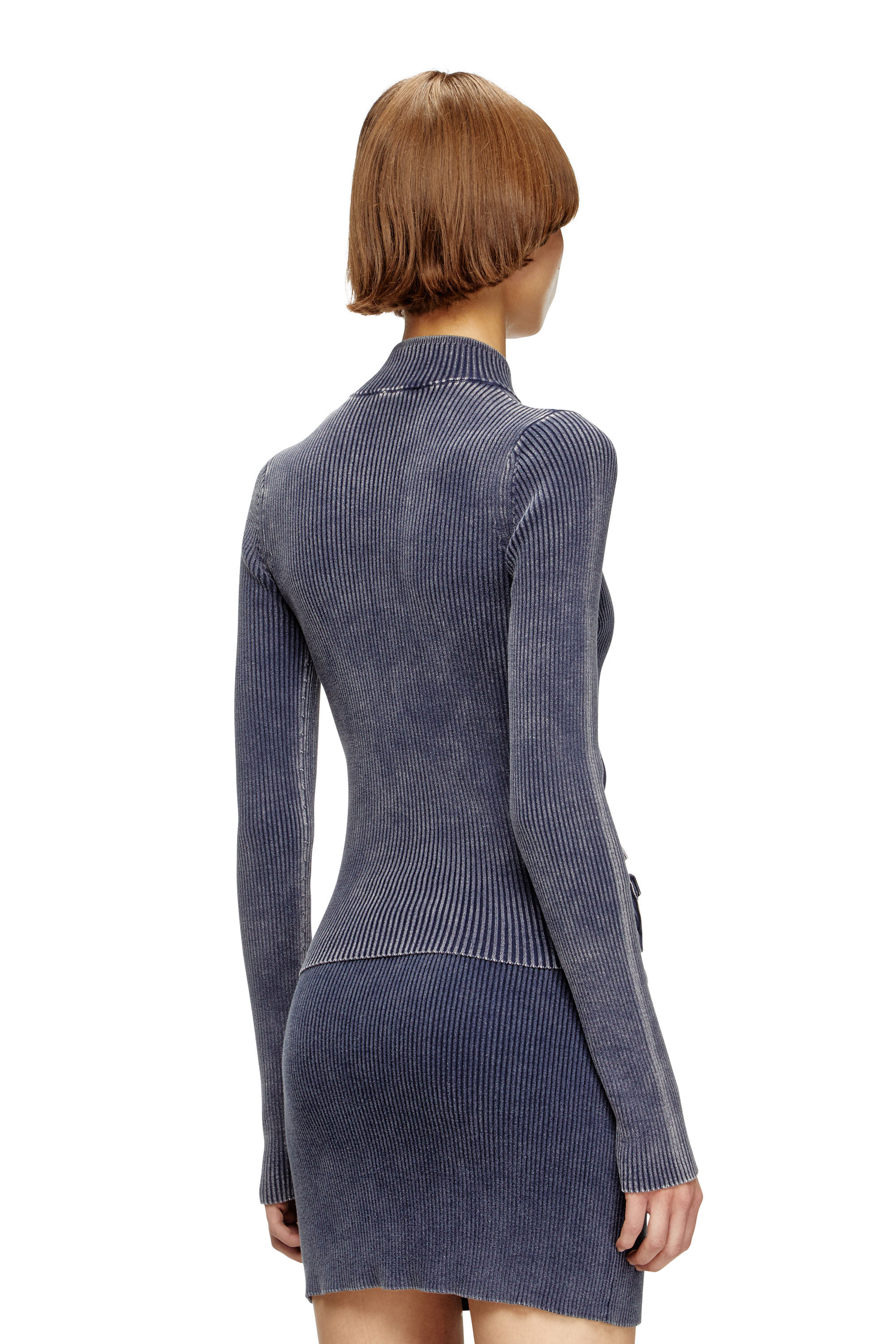 Diesel - M-MELISSA, Damen Cardigan mit Reißverschluss und Cargotaschen aus Denim in Blau - 3