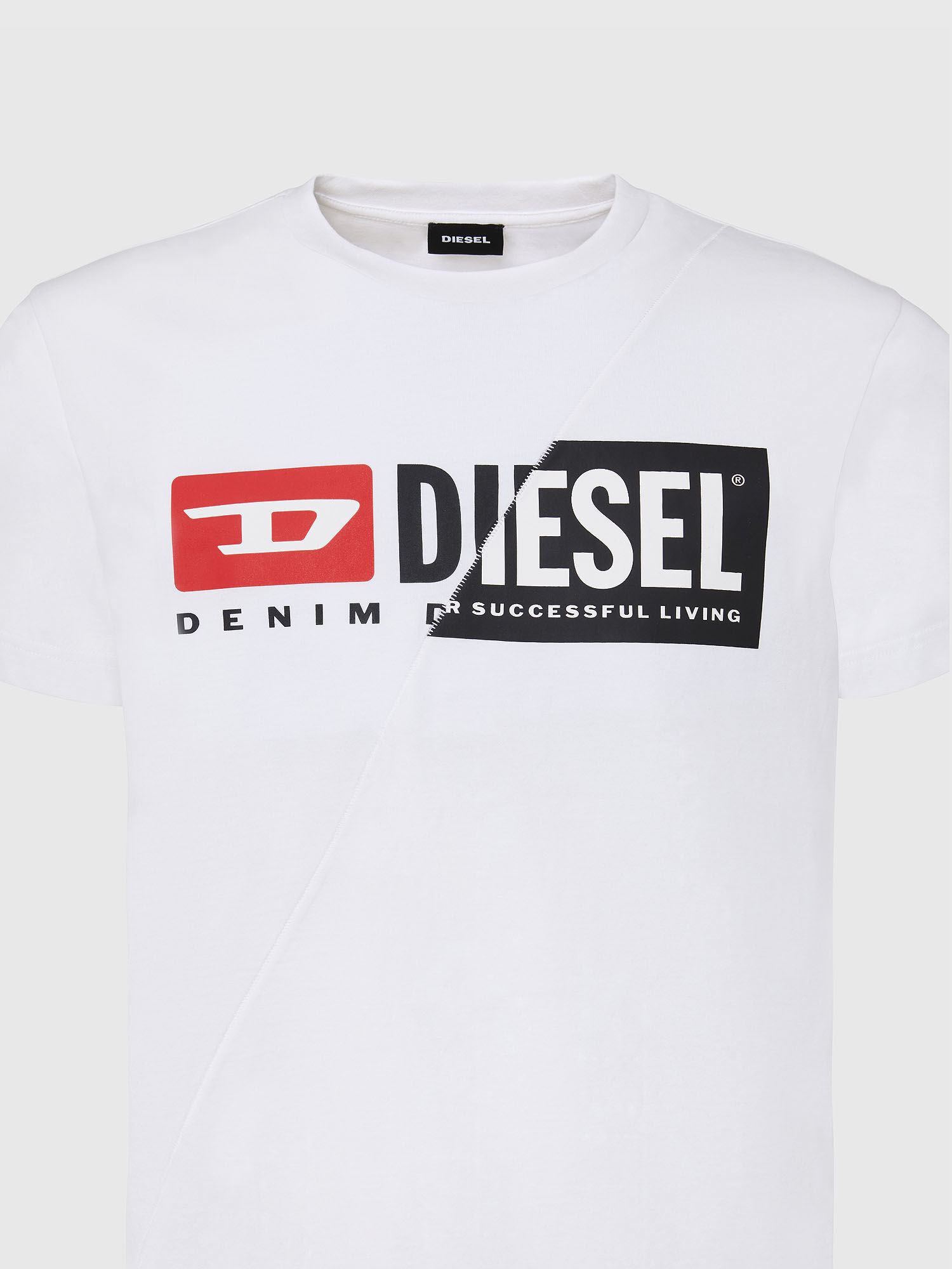 Diesel - T-DIEGO-CUTY, Herren T-Shirt mit Aufdruck aus zwei Logos in Weiß - 3