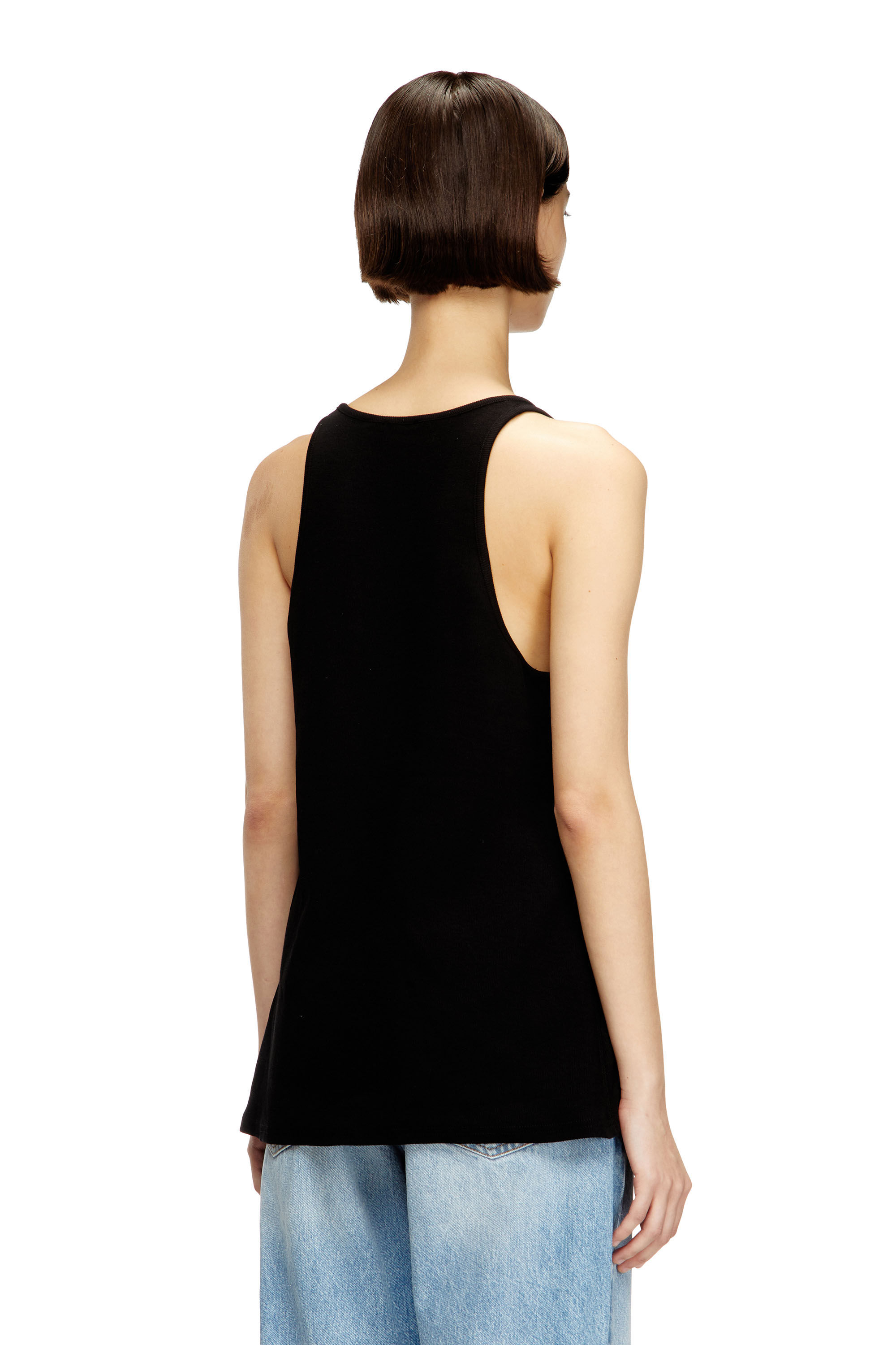 Diesel - T-IPSYA-LKDS, Damen Geripptes Tanktop mit Oval D in Schwarz - 4