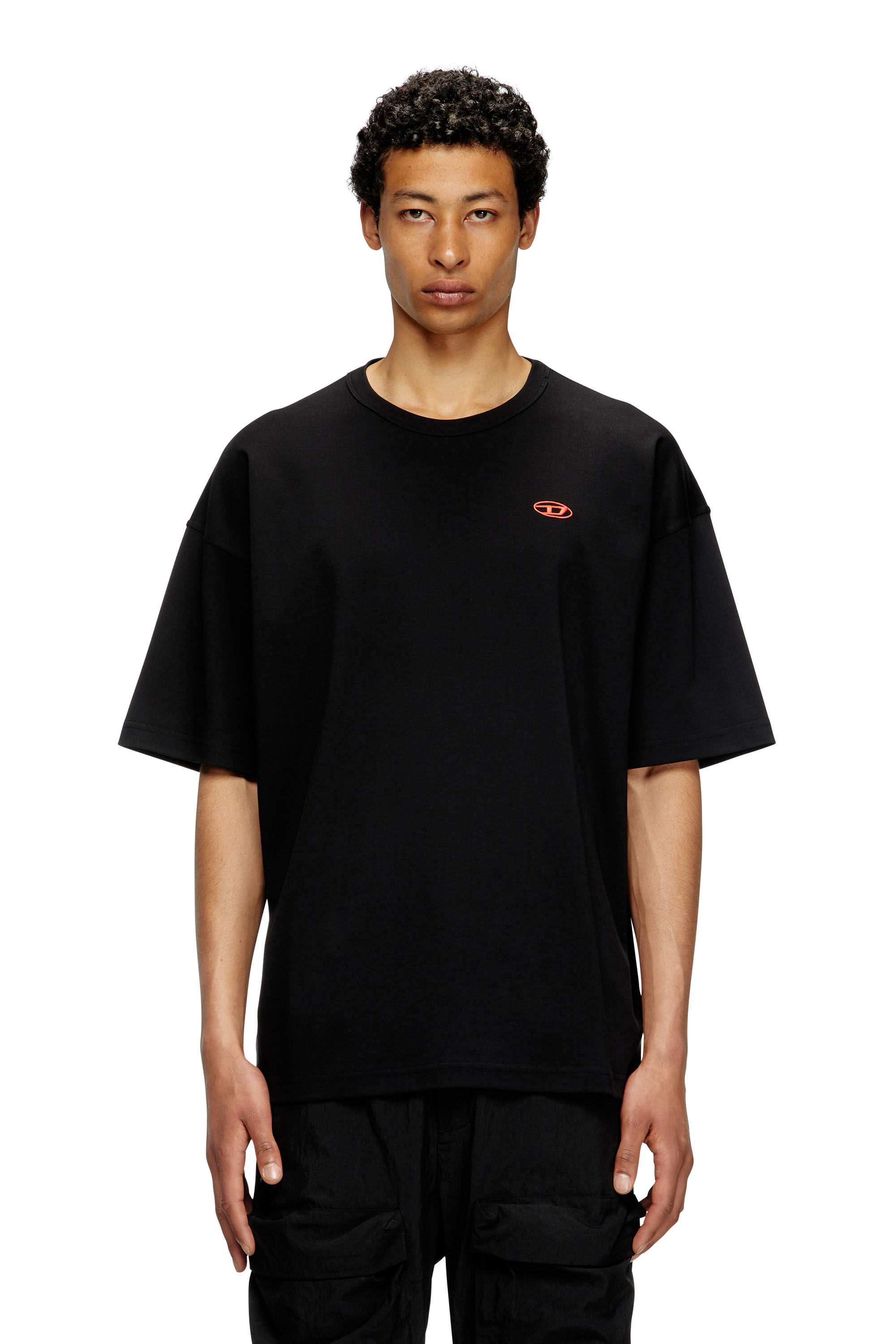 Diesel - T-BOXT-T6, Herren T-Shirt mit rotem Oval D in Schwarz - 3