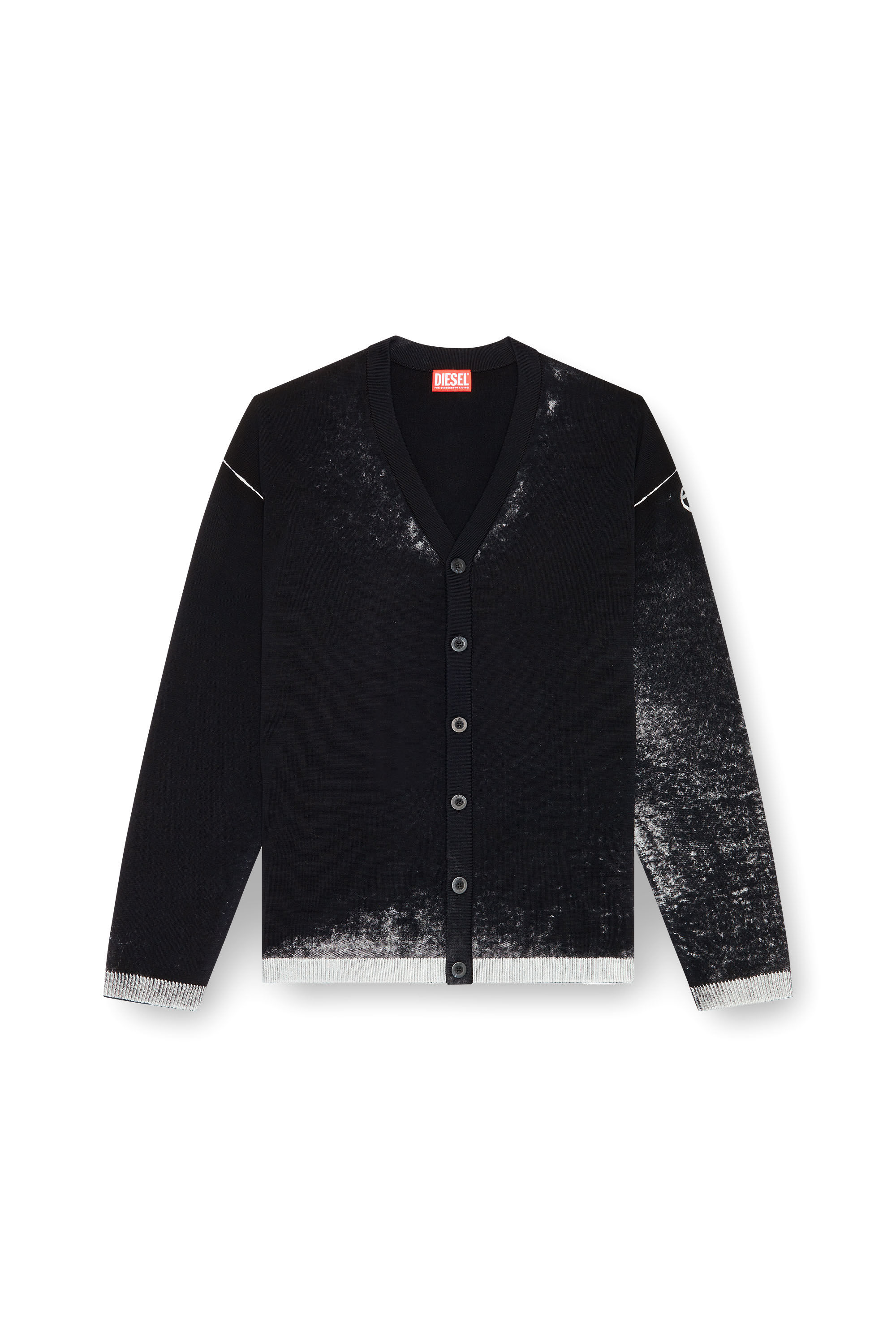 Diesel - K-LARENCE-CARDIGAN-B, Herren Cardigan aus Baumwolle mit Innen-Print in Schwarz - 2