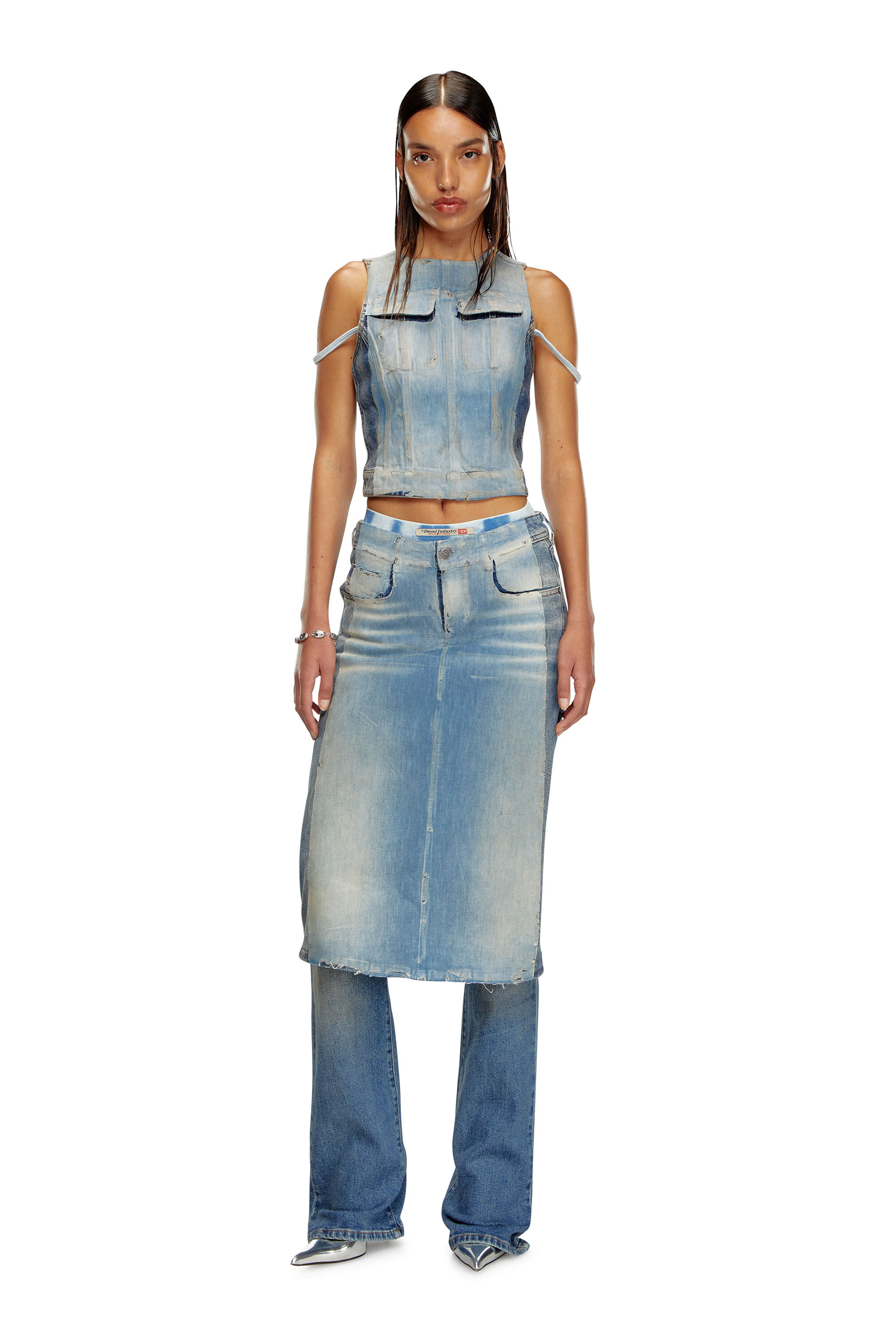 Diesel - Damen Bootcut Jeans D-Sel 007X8, Mittelblau - 1
