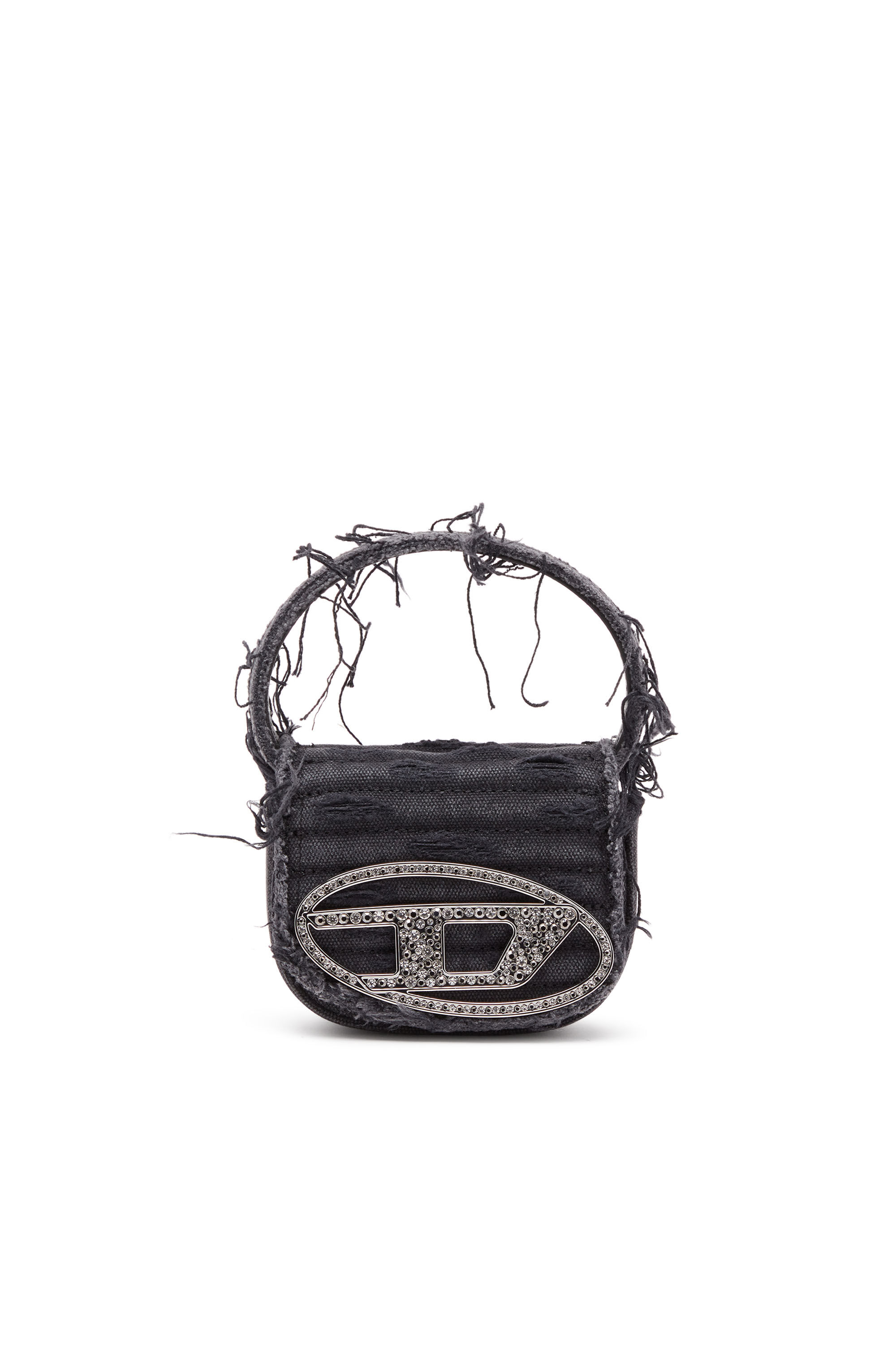 Damen 1DR XS-Ikonische Mini-Tasche aus Canvas und Leder | Schwarz | Diesel