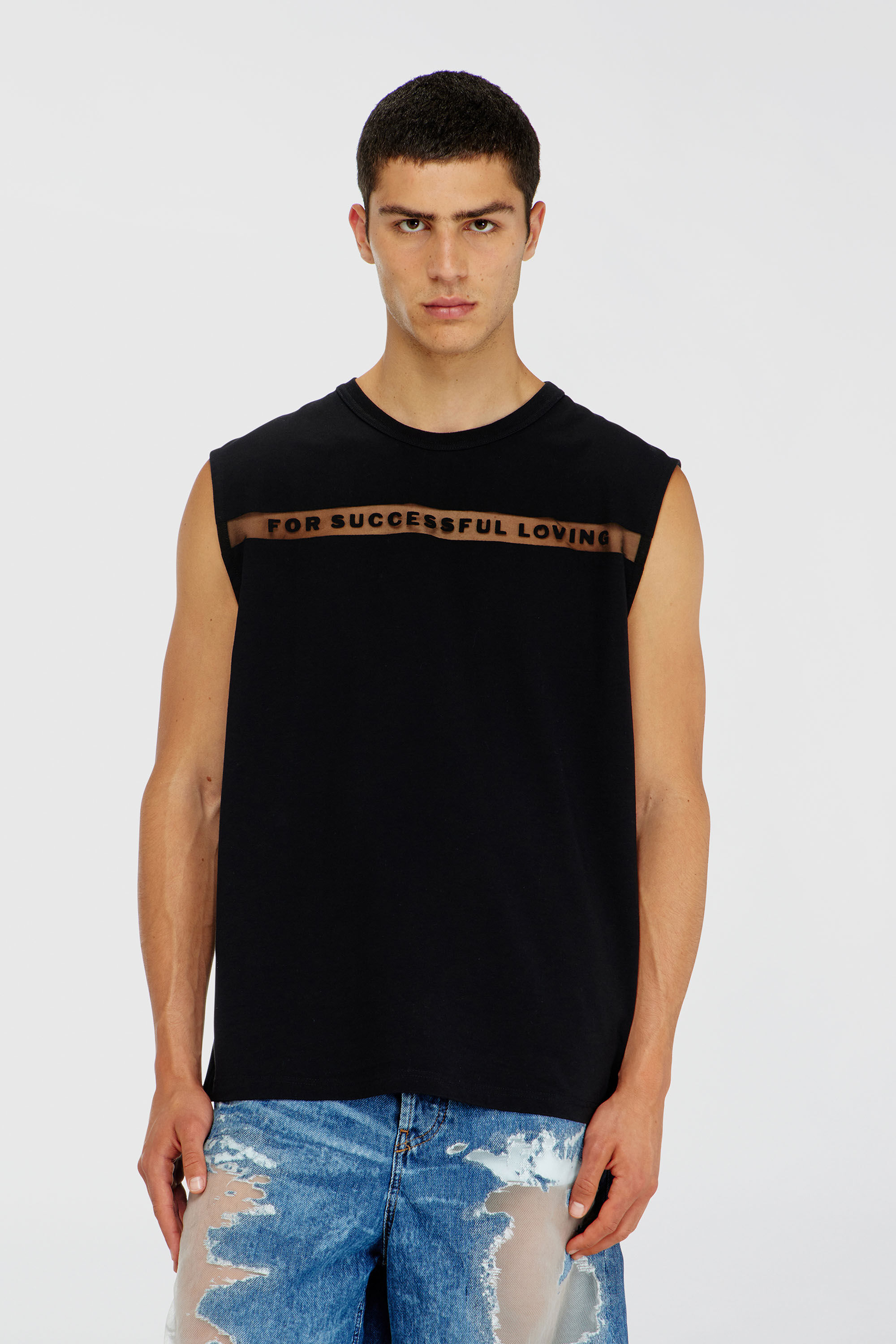 Diesel - PR-T-NORM-BISC-MATI-R, Unisex Tanktop mit For Successful Loving Logo in Schwarz - 5