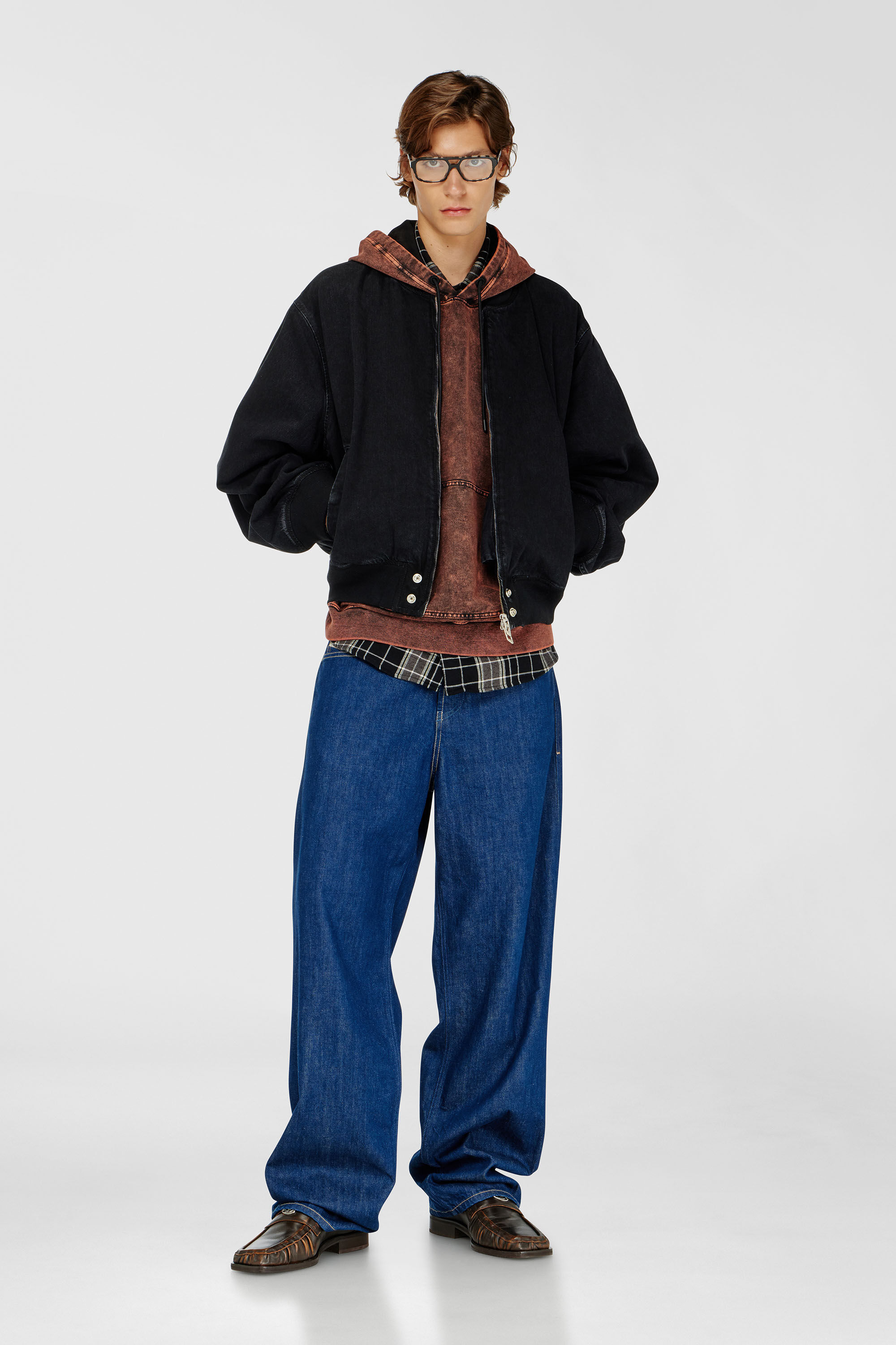 Diesel - D-GUZ, Unisex Bomberjacke aus Denim in Schwarz - 1