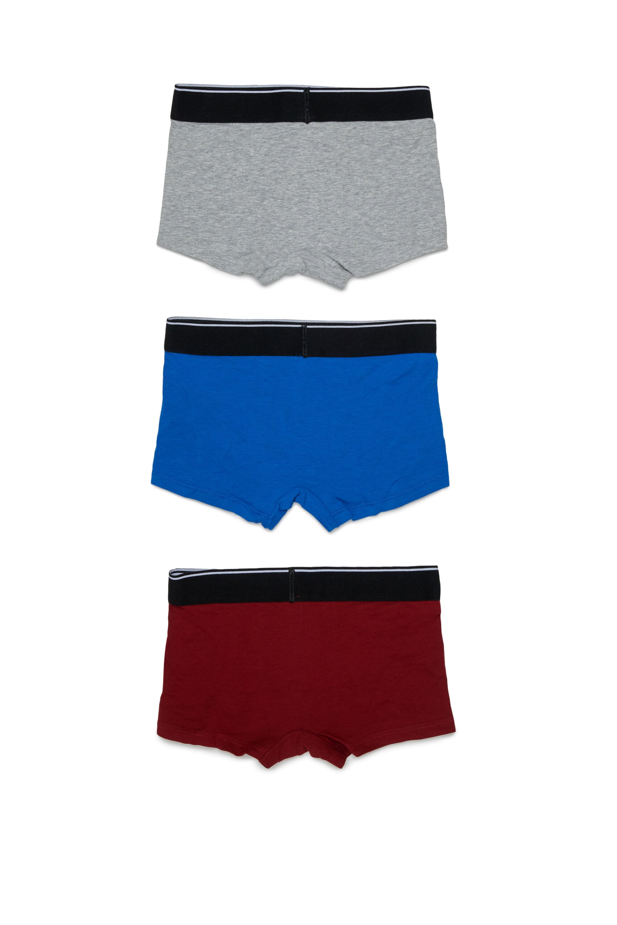 Diesel - UM-UGINTRIPACK-DD, Herren 3er-Pack Boxershorts aus stretch-baumwolle in Grau/Rot - 2