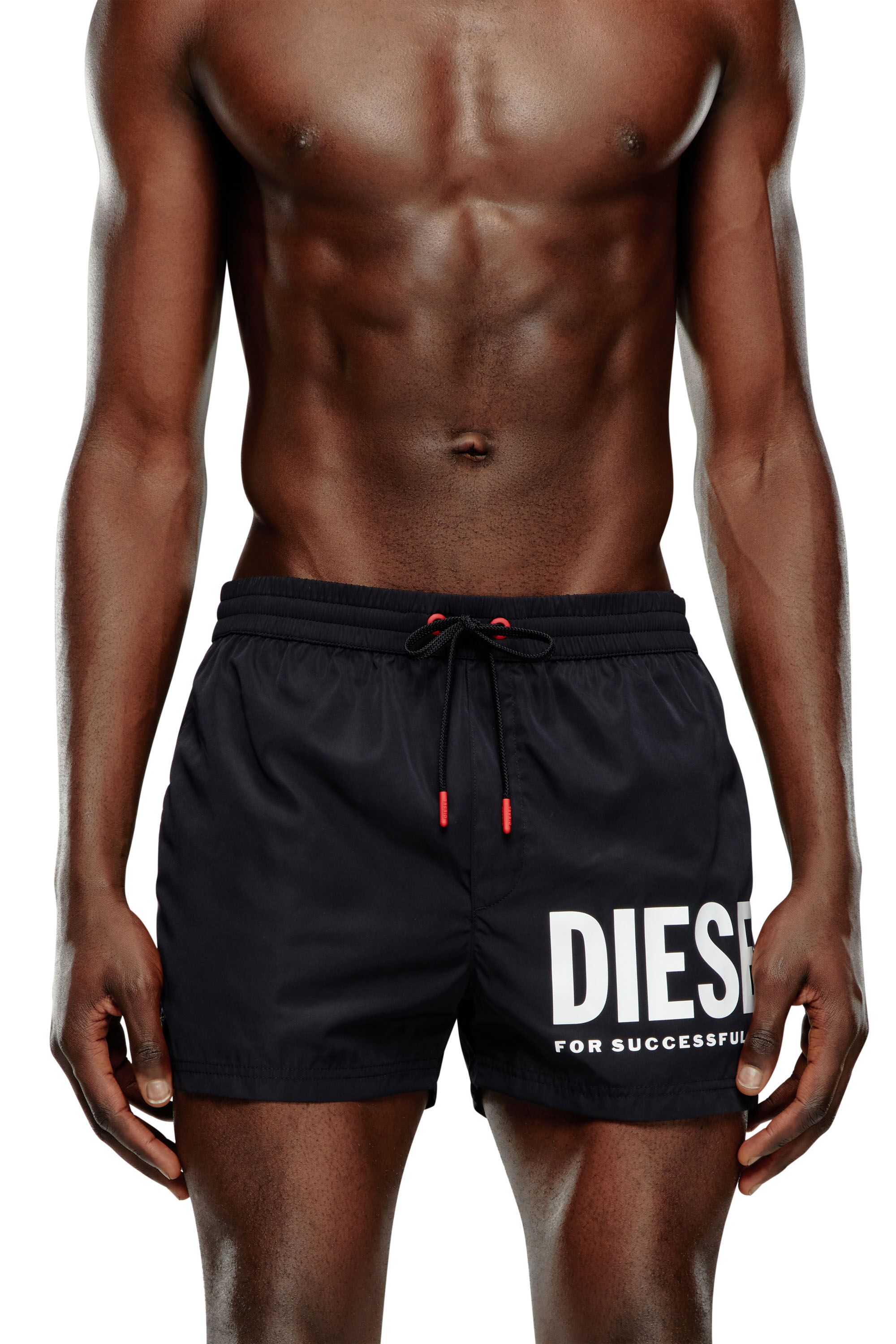 Diesel - BMBX-MARIO-34, Man Swim shorts with tonal logo in Black - Image 1