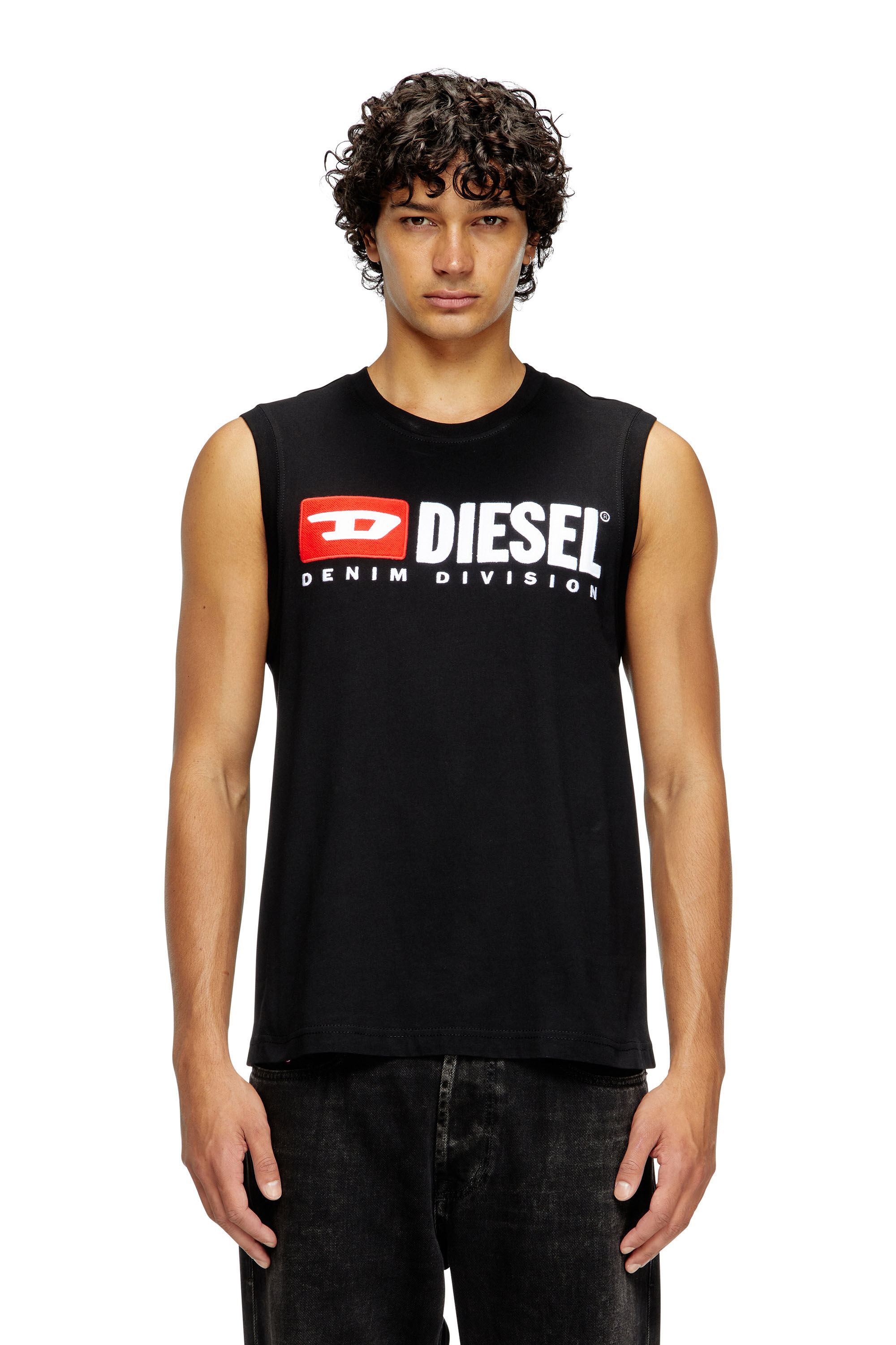 Diesel - T-ISCO-DIV, Herren Tanktop mit Logo-Print vorn in Schwarz - 3