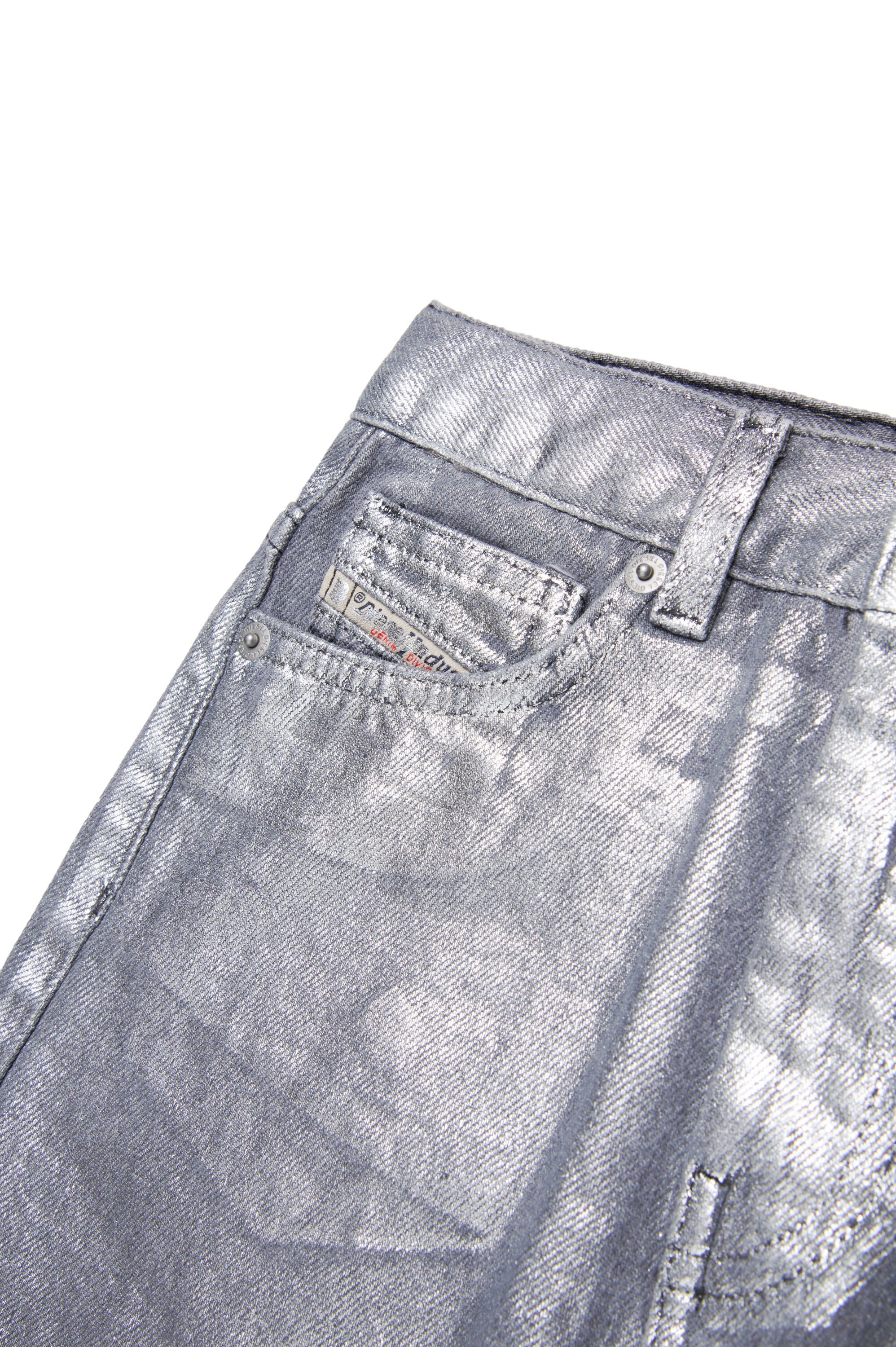 Diesel - GIANNA, Woman Mini skirt in metallic coated denim in Silver - Image 4