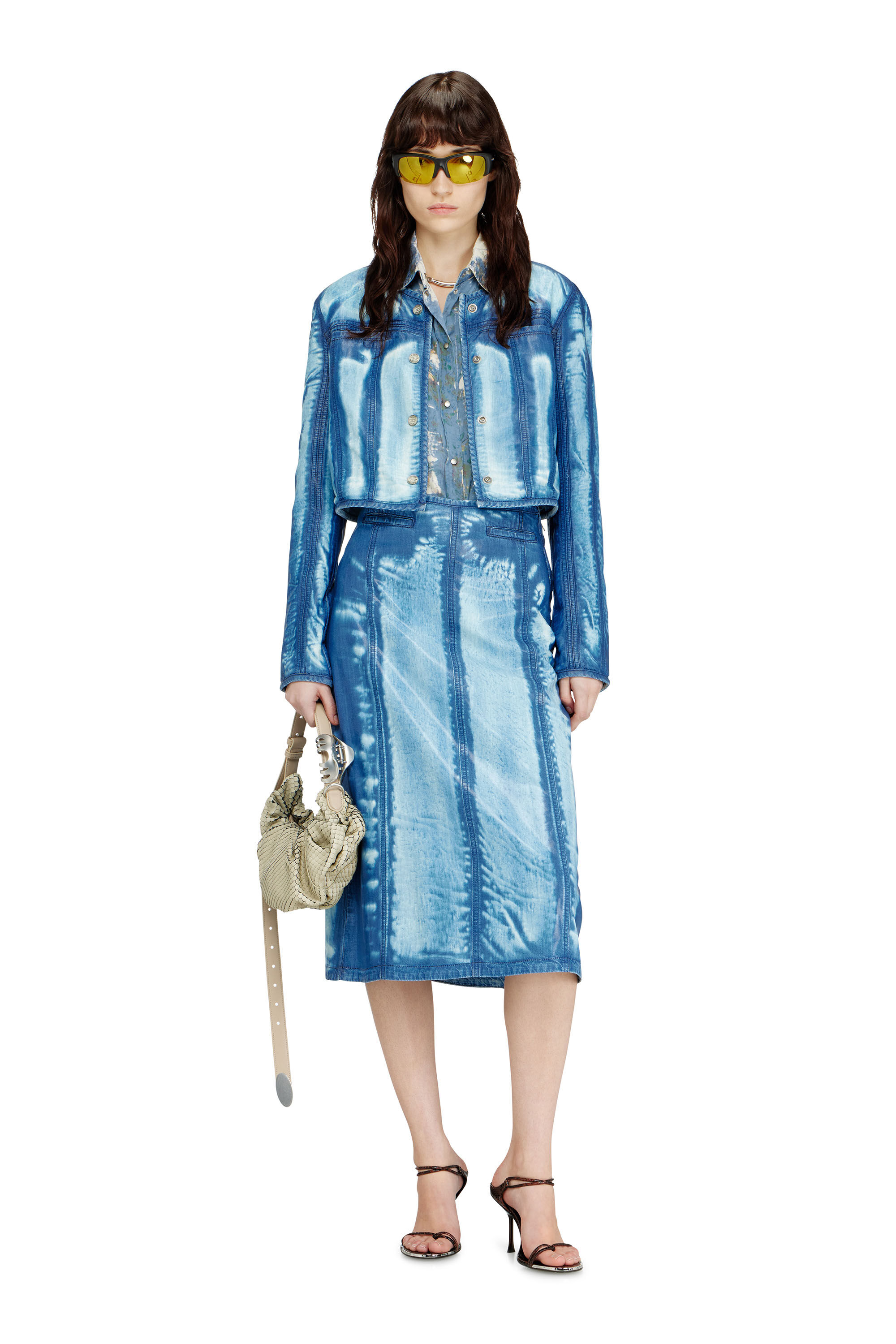 Diesel - DE-VEXRA-FSI, Damen Midirock aus X-Ray Lyocell-Denim in Mittelblau - 1