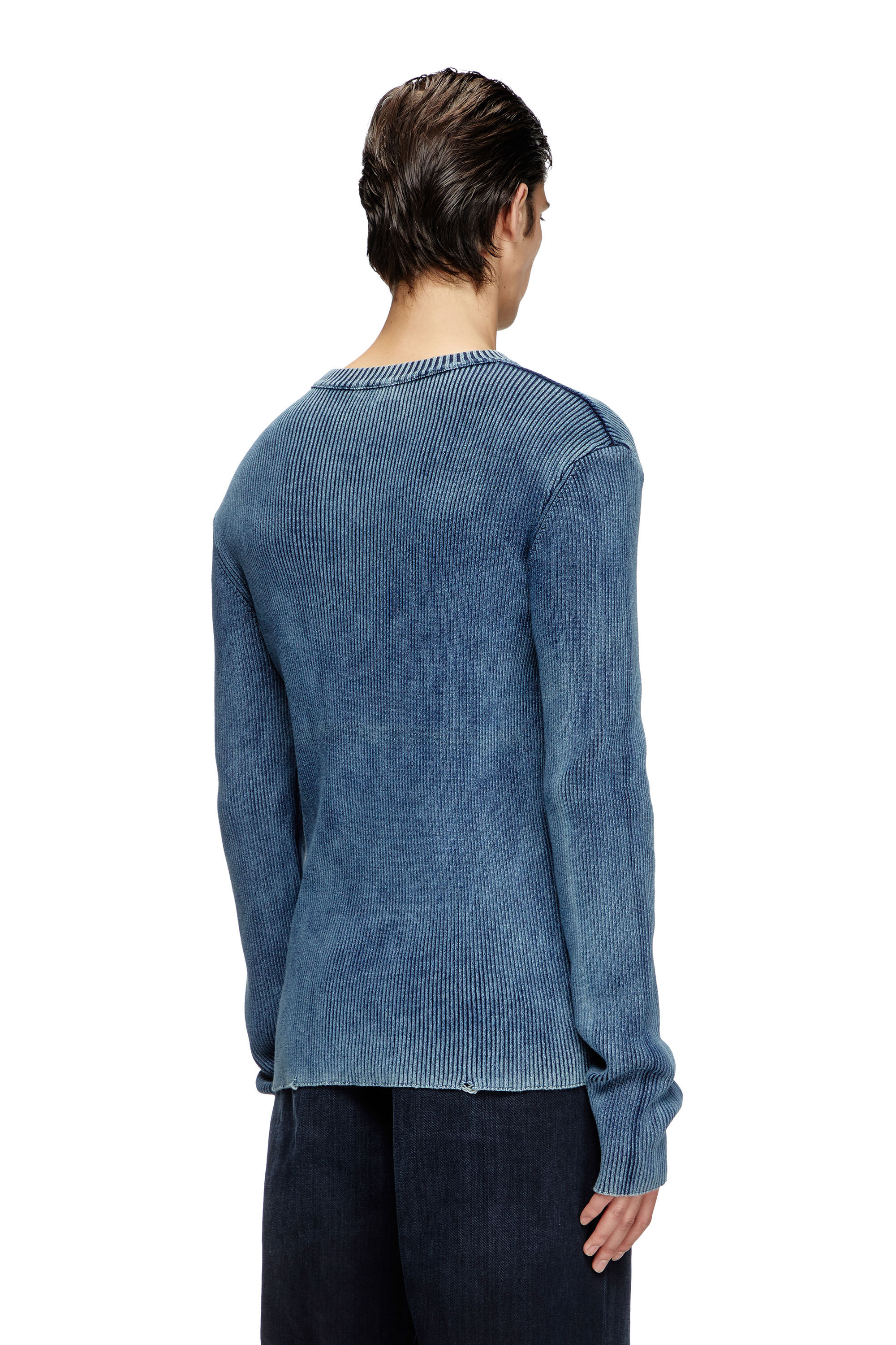 Diesel - K-DARIN-D, Herren Vielgetragener Pullover mit Cutout-Logo in Blau - 4