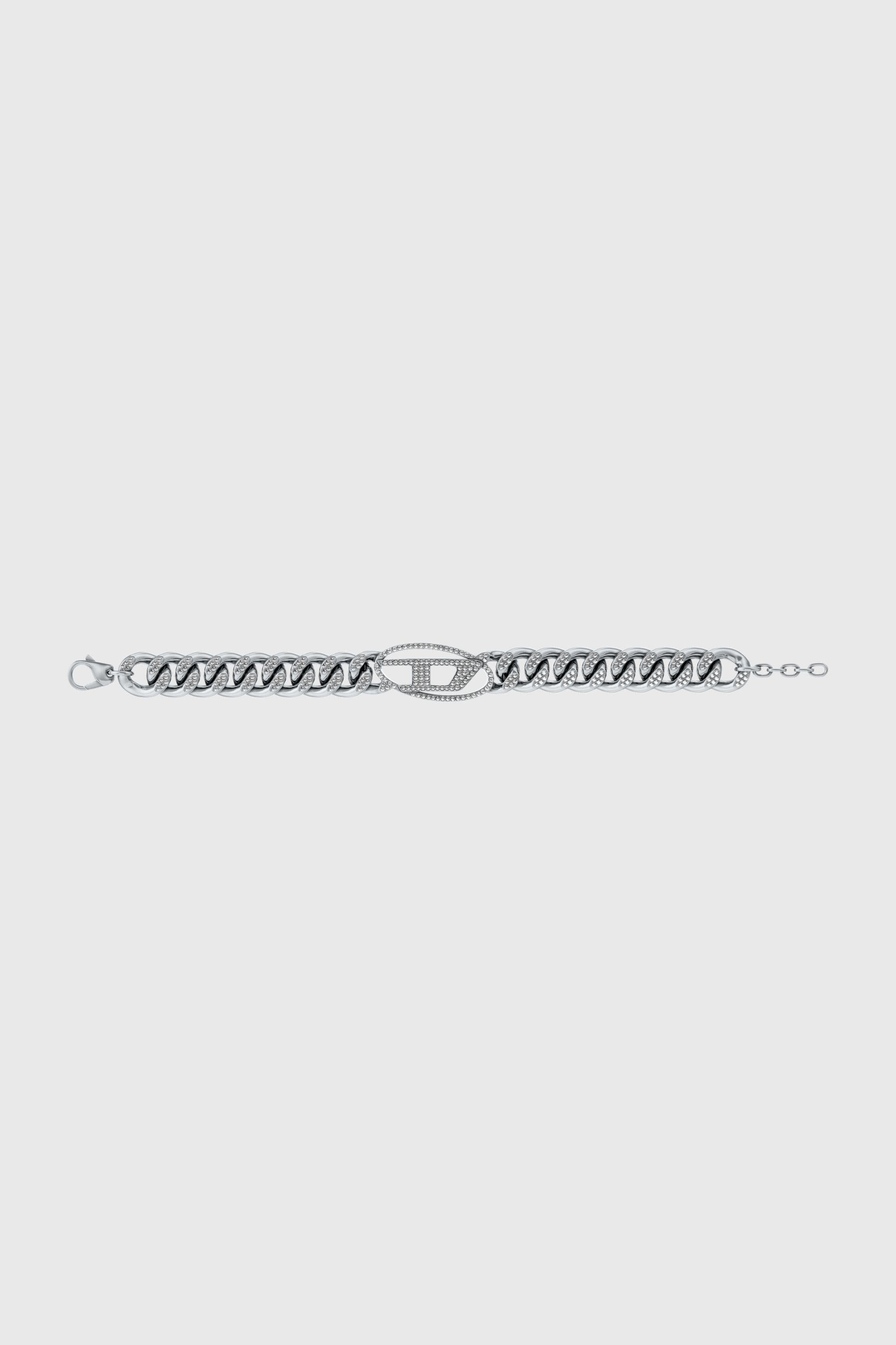 Diesel - DX1707040 JEWELLERY, Unisex Oval D glitz-Armband aus Edelstahl mit Kettengliedern in Silber - 4