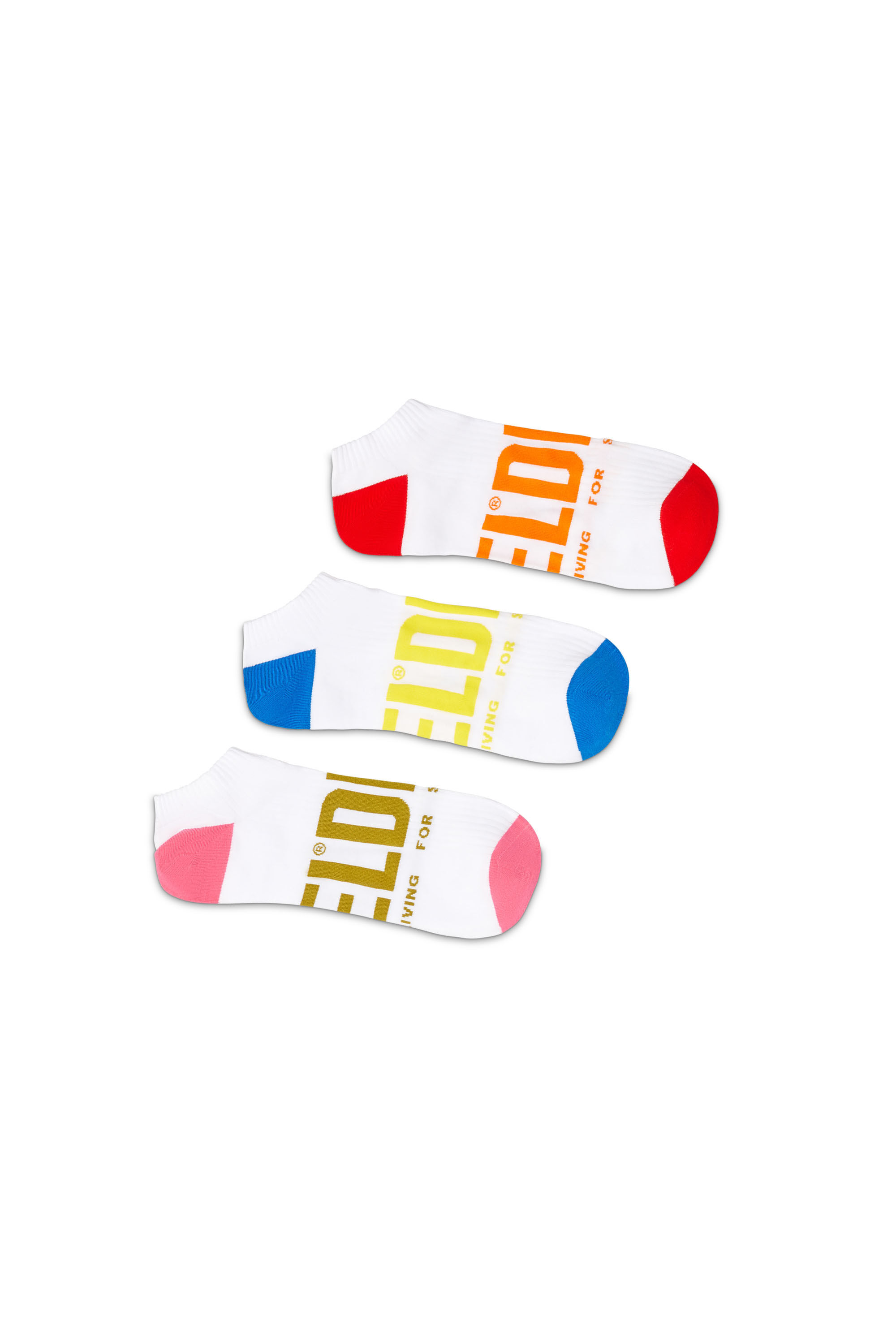 Diesel - SKM-GOST-THREEPACK, Herren Low-Cut-Socken mit Logo im Dreierpack in Wei&szlig; - 1
