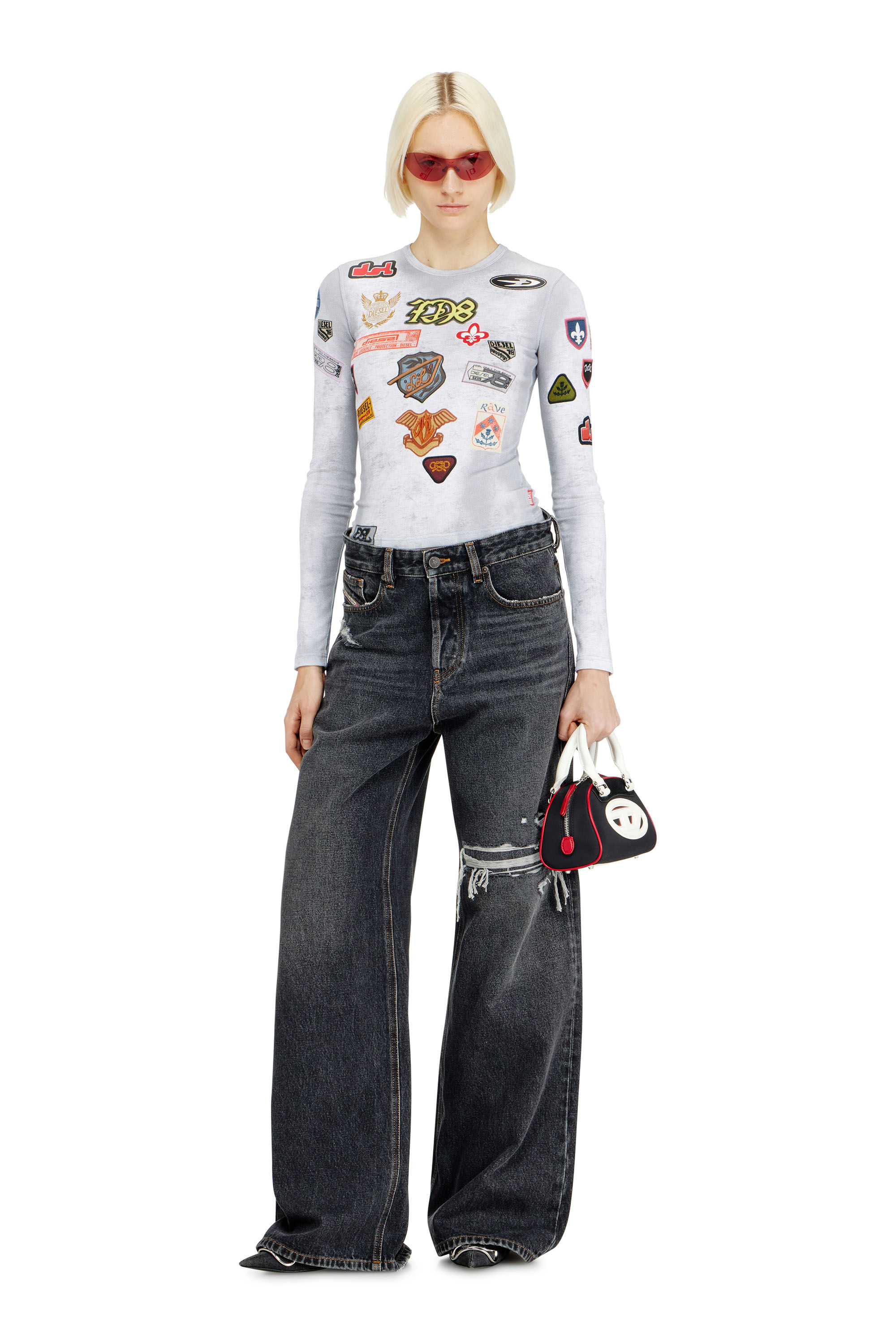 Diesel - Unisex Relaxed Jeans 1996 D-Sire 007F6, Schwarz/Dunkelgrau - 1