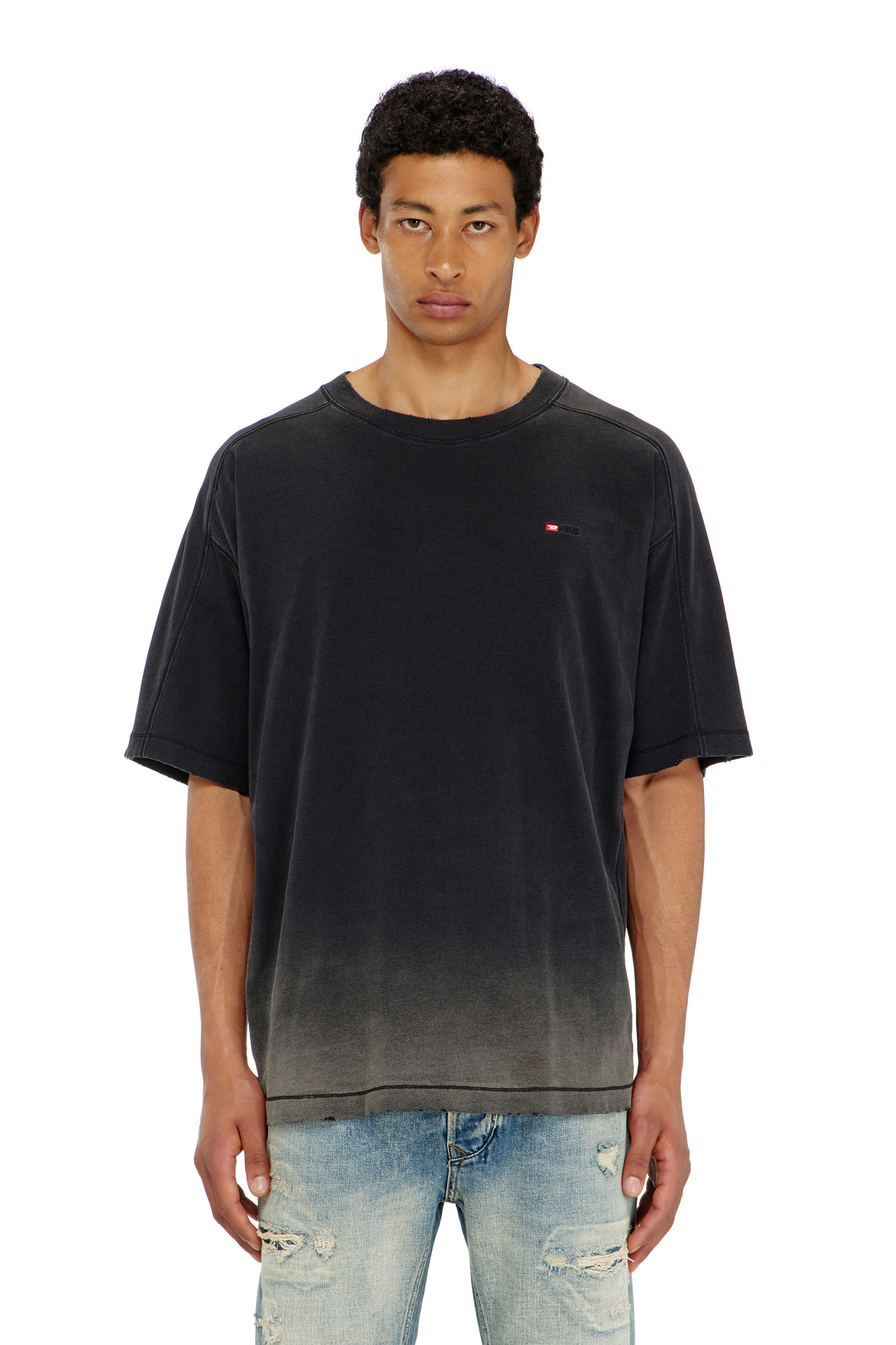 Diesel - T-CROX, Herren Baumwoll-T-Shirt mit Degrad&eacute;-Effekt in null - 5