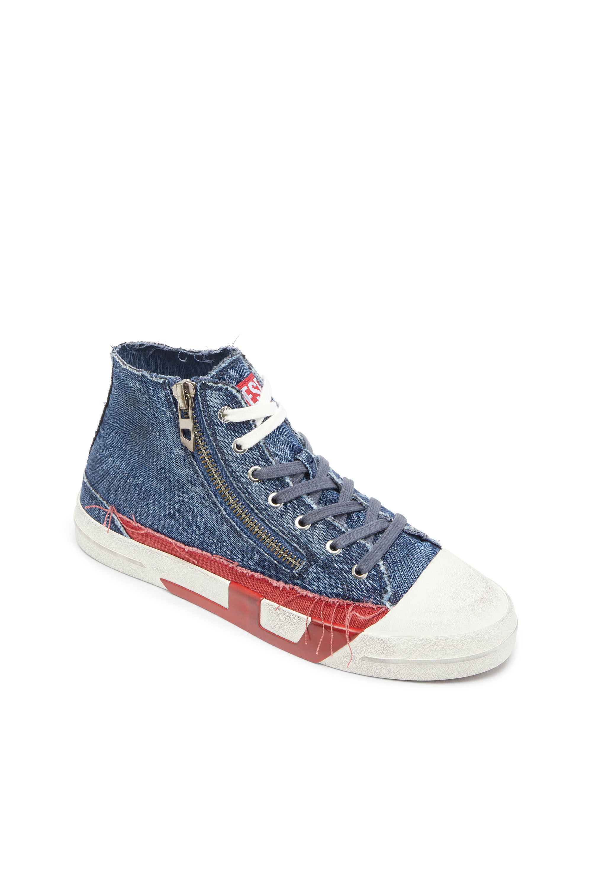 Diesel - S-D-VERSE ZIP MID II, Herren S-D-Verse - Denim-Sneaker mit D-Logo in Mittelblau - 6