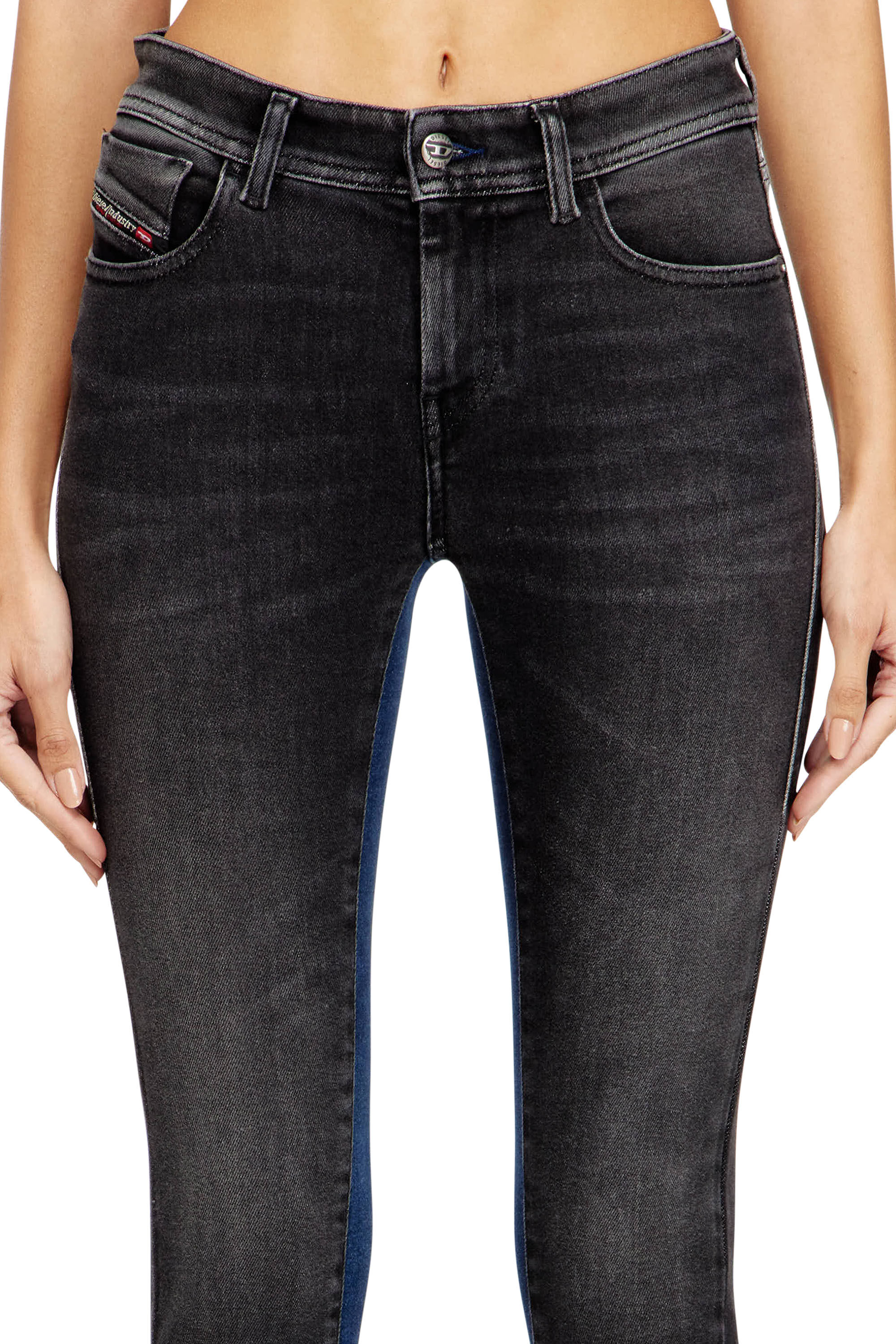 Diesel - Damen Skinny Jeans 2017 Slandy 09N14, Schwarz/Dunkelgrau - 5