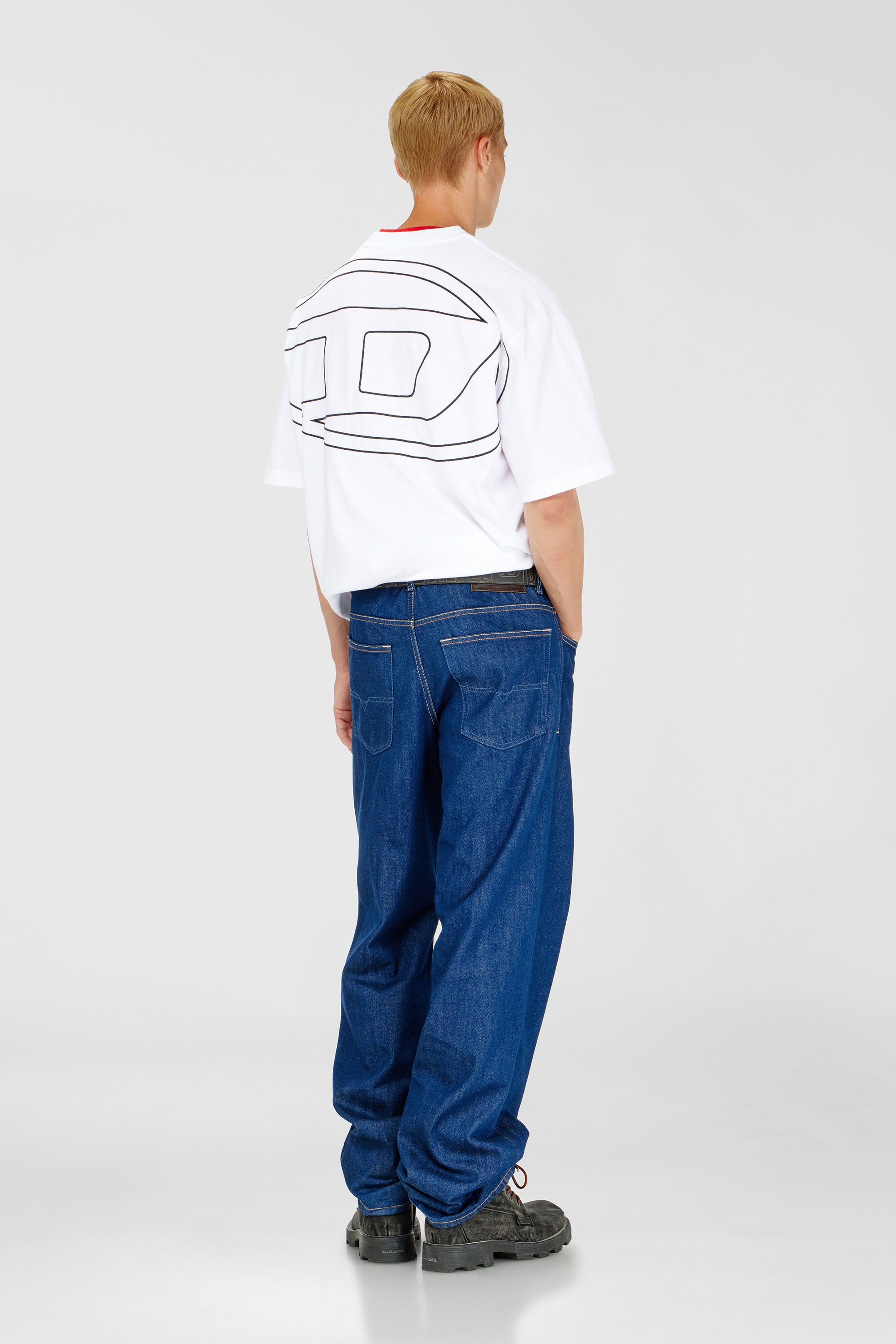 Diesel - T-BOGGY-MEGOVAL-D, Herren T-Shirt mit gro&szlig;er Oval D-Stickerei in Wei&szlig; - 1