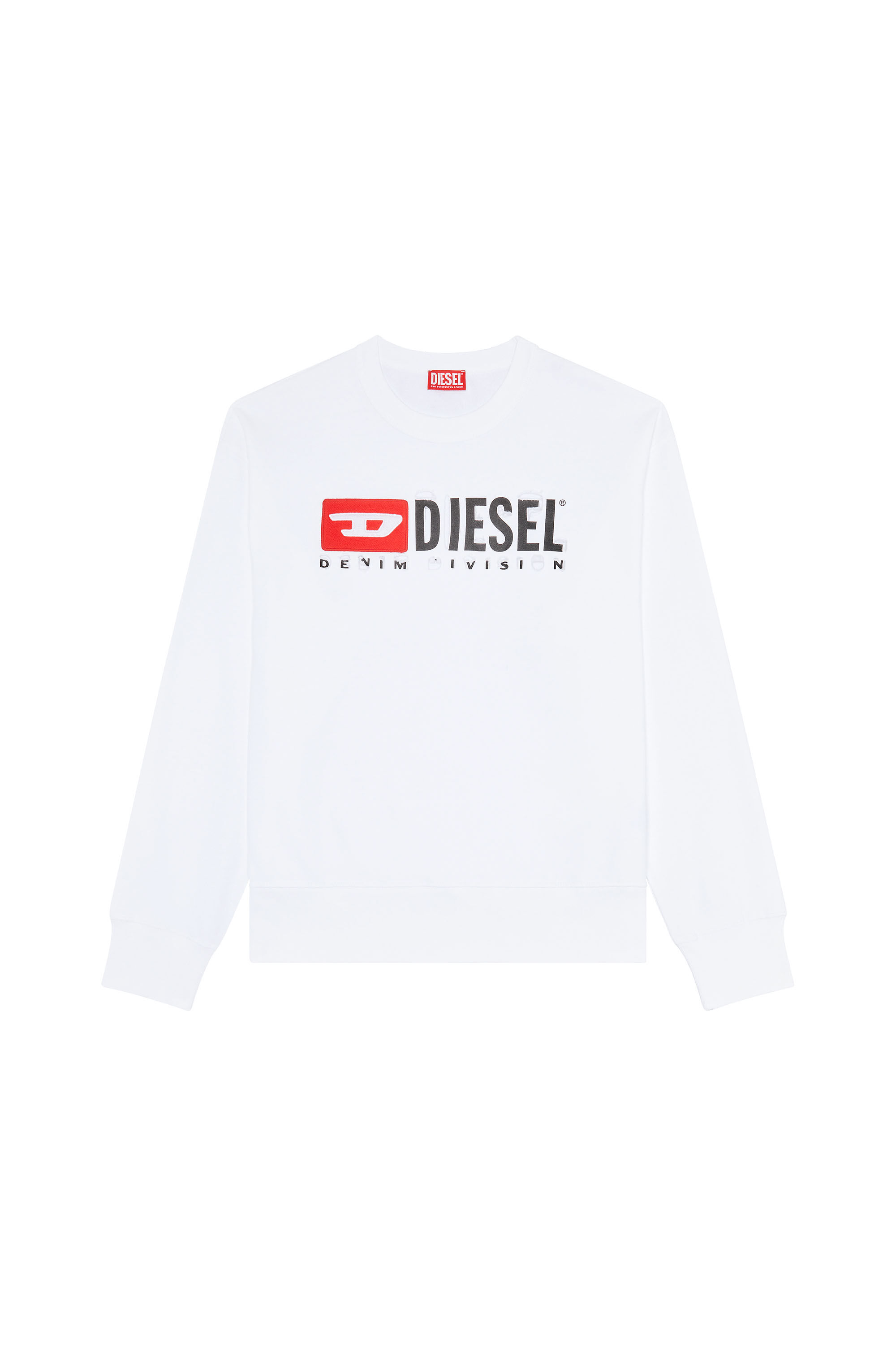 Diesel - S-MACS-DIVSTROYED, Herren Sweatshirt mit Peel-off-Buchstaben in Weiß - 2