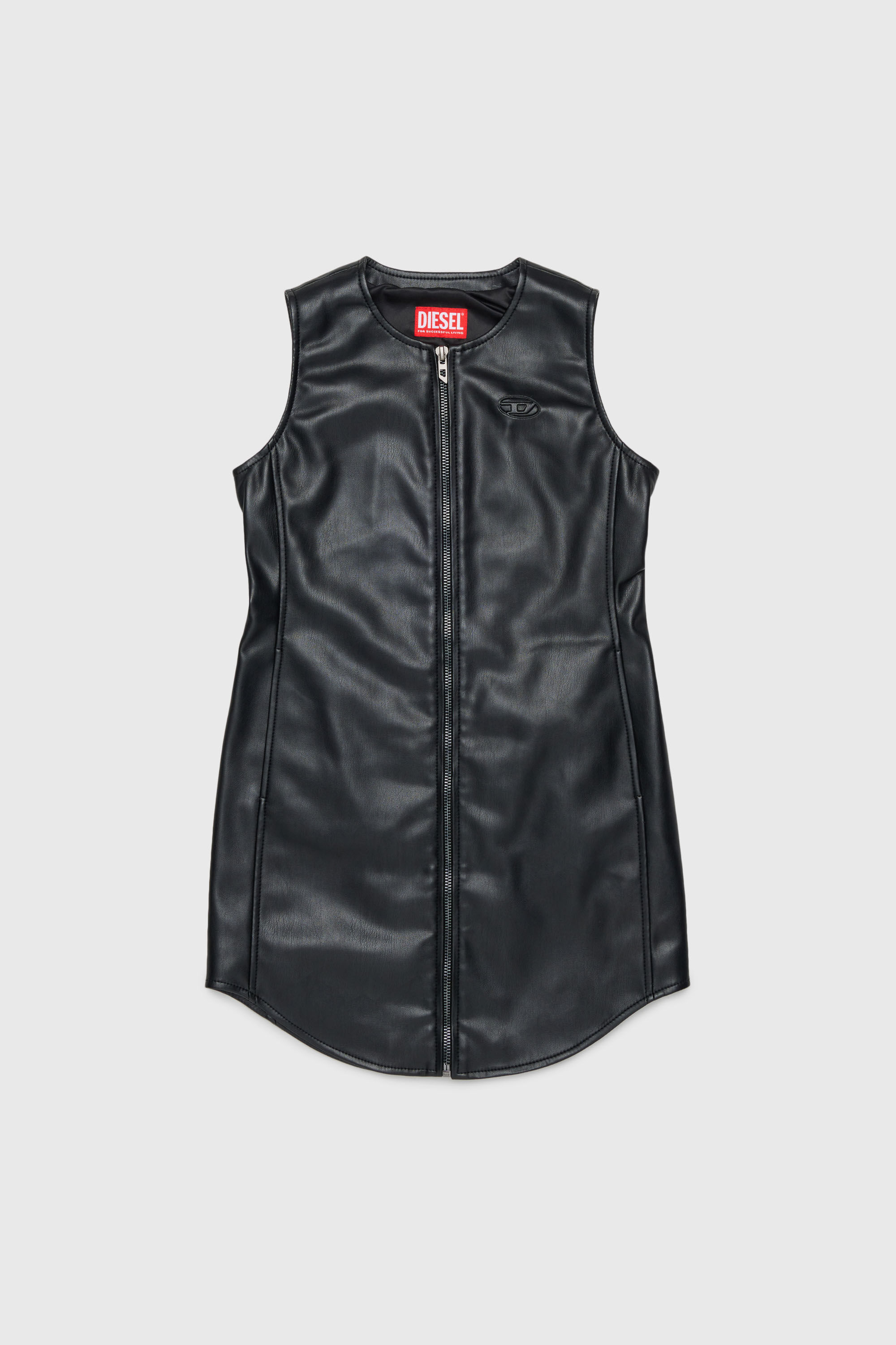 Diesel - DJENNY, Damen &Auml;rmelloses Hemdkleid mit durchgehendem Zip in Schwarz - 1