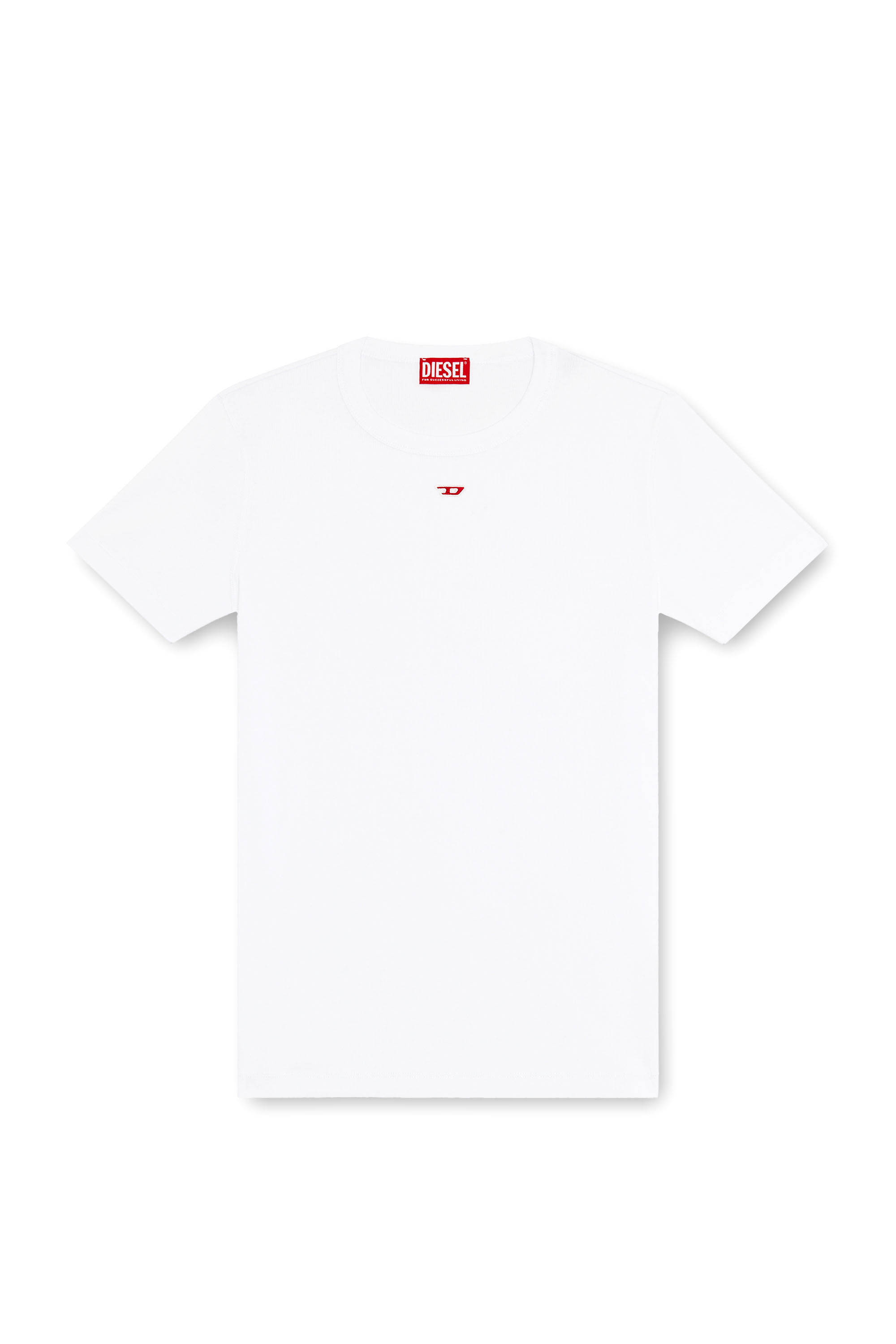 Diesel - D-RIBBER-N, Man's T-shirt with D patch in White - 2