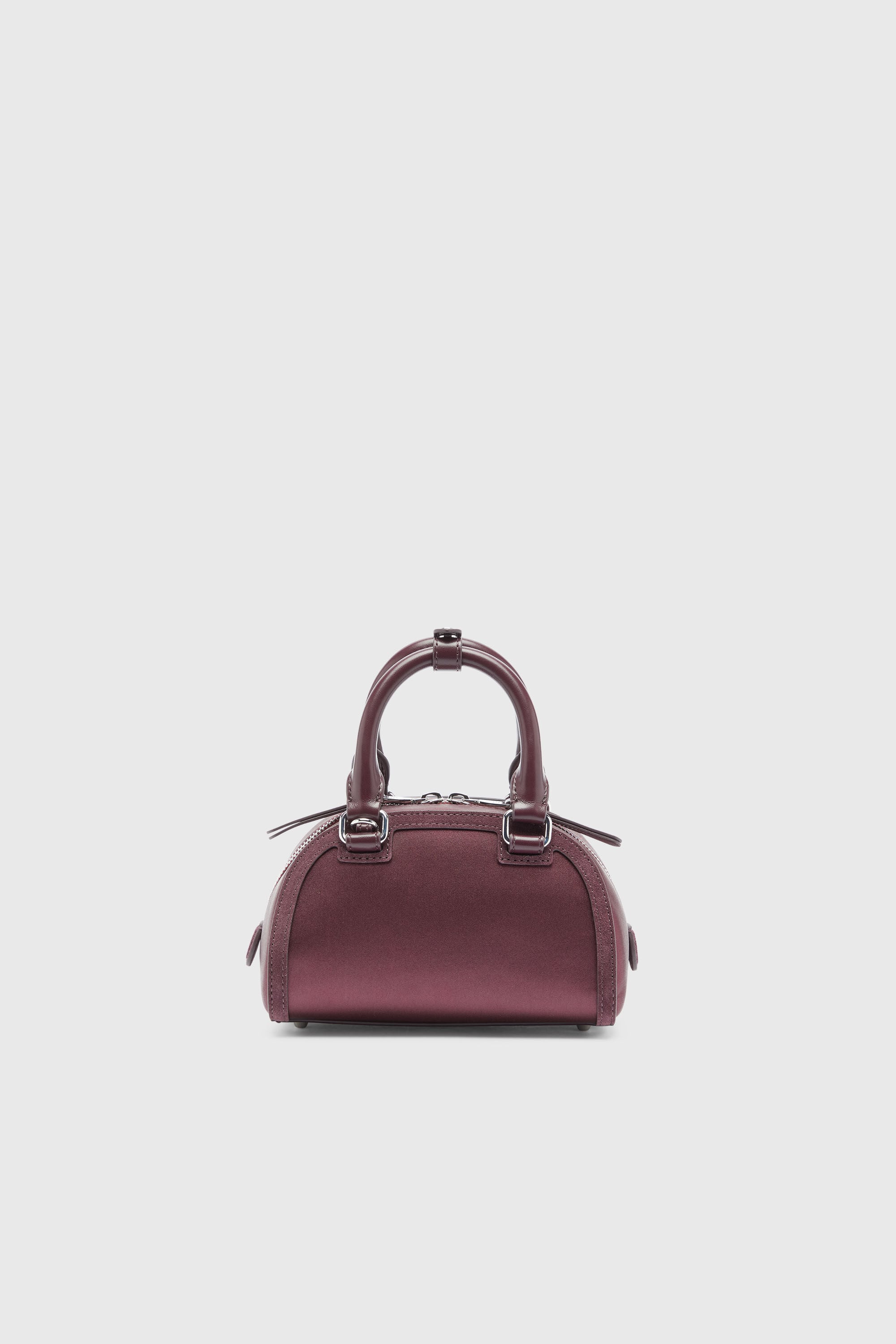 Diesel - 1DR DOME CROSSBODY, Damen 1DR Dome - Kleine-Umh&auml;ngetasche aus Satin und Velours in Burgunderrot - 3